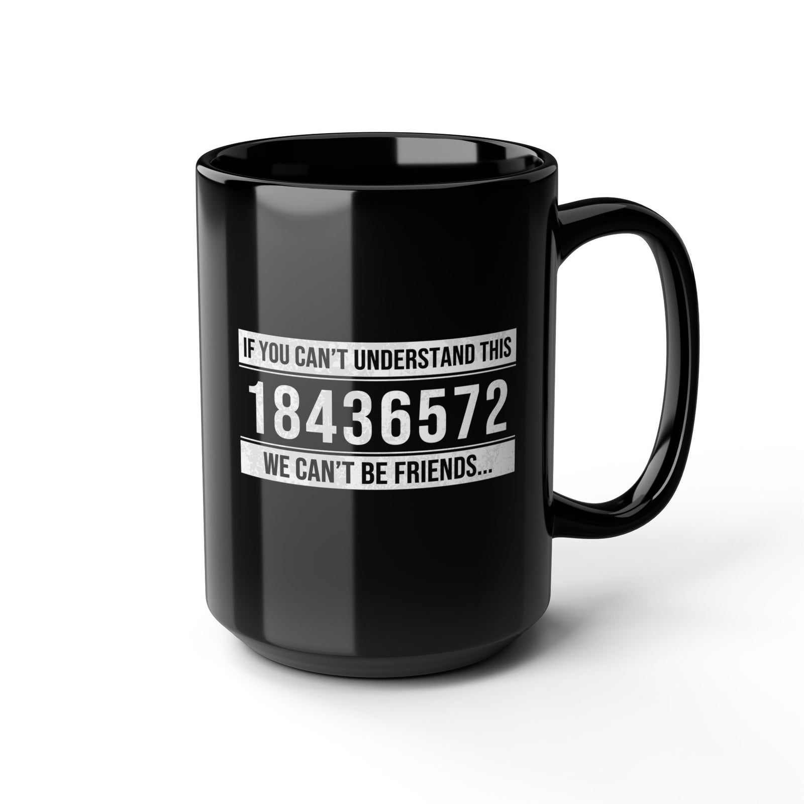 18436572 V8 Firing Order Coffee Mug - 15oz black coffee mug, angled view