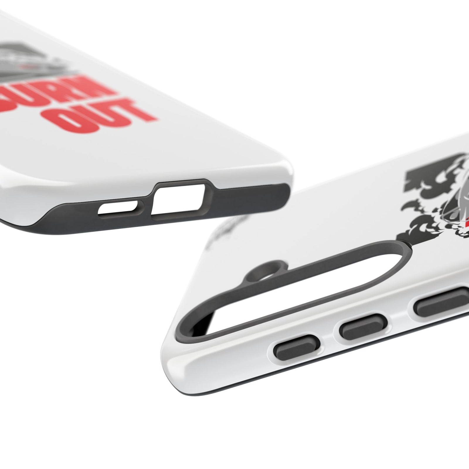 JDM Burnout Tough Car Phone Case - Samsung Galaxy S25 Plus, glossy, edge and port close-up