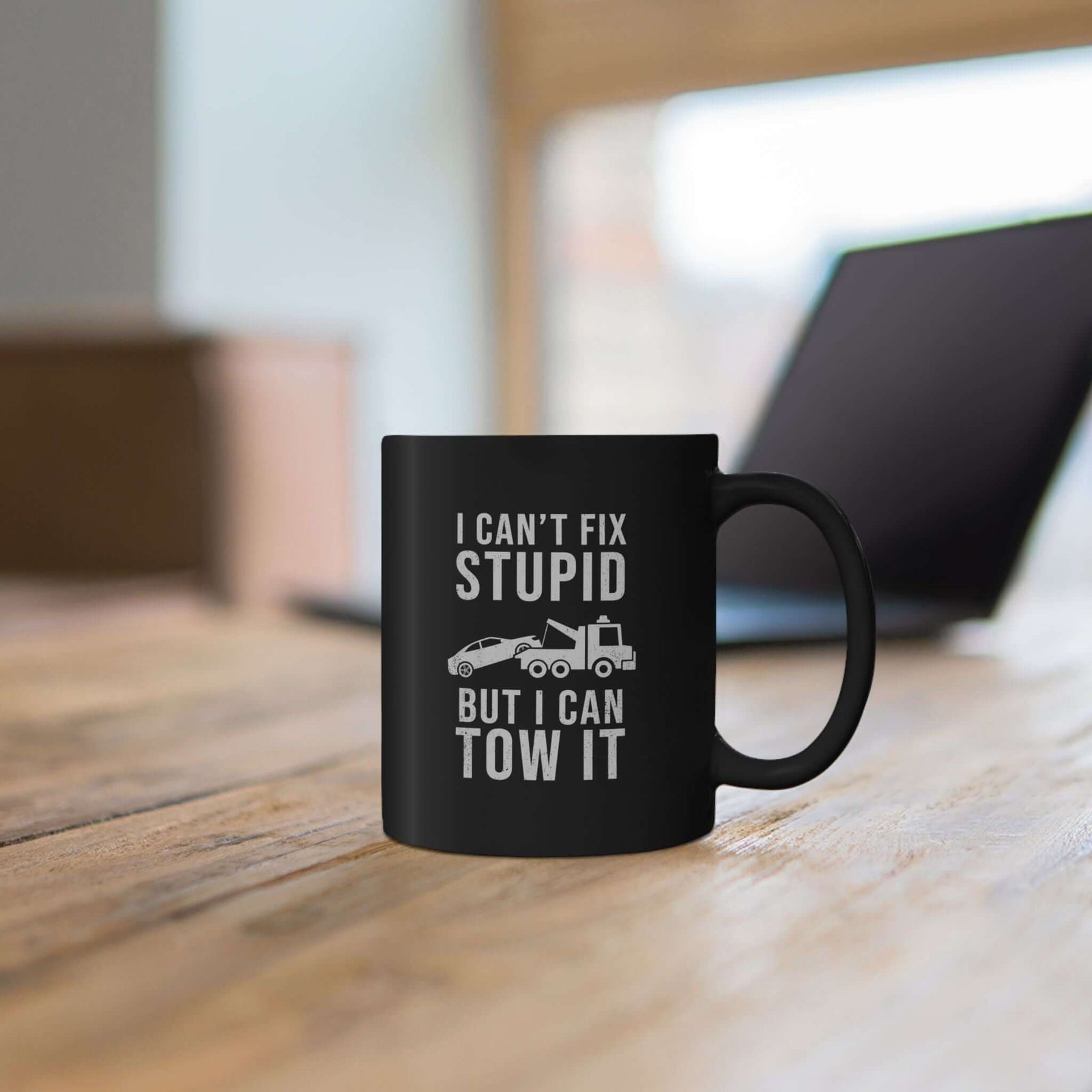 I Can't Fix Stupid But I Can Tow It Mug mug handle view - car lover gift