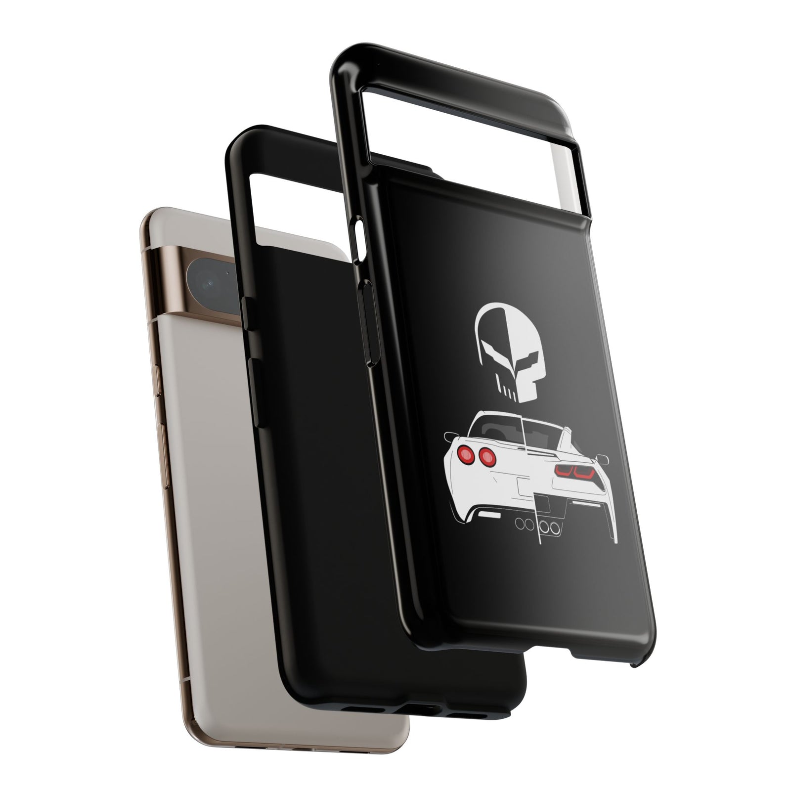 Corvette Punisher Skull Tough Phone Case | Muscle Car Guy Gift