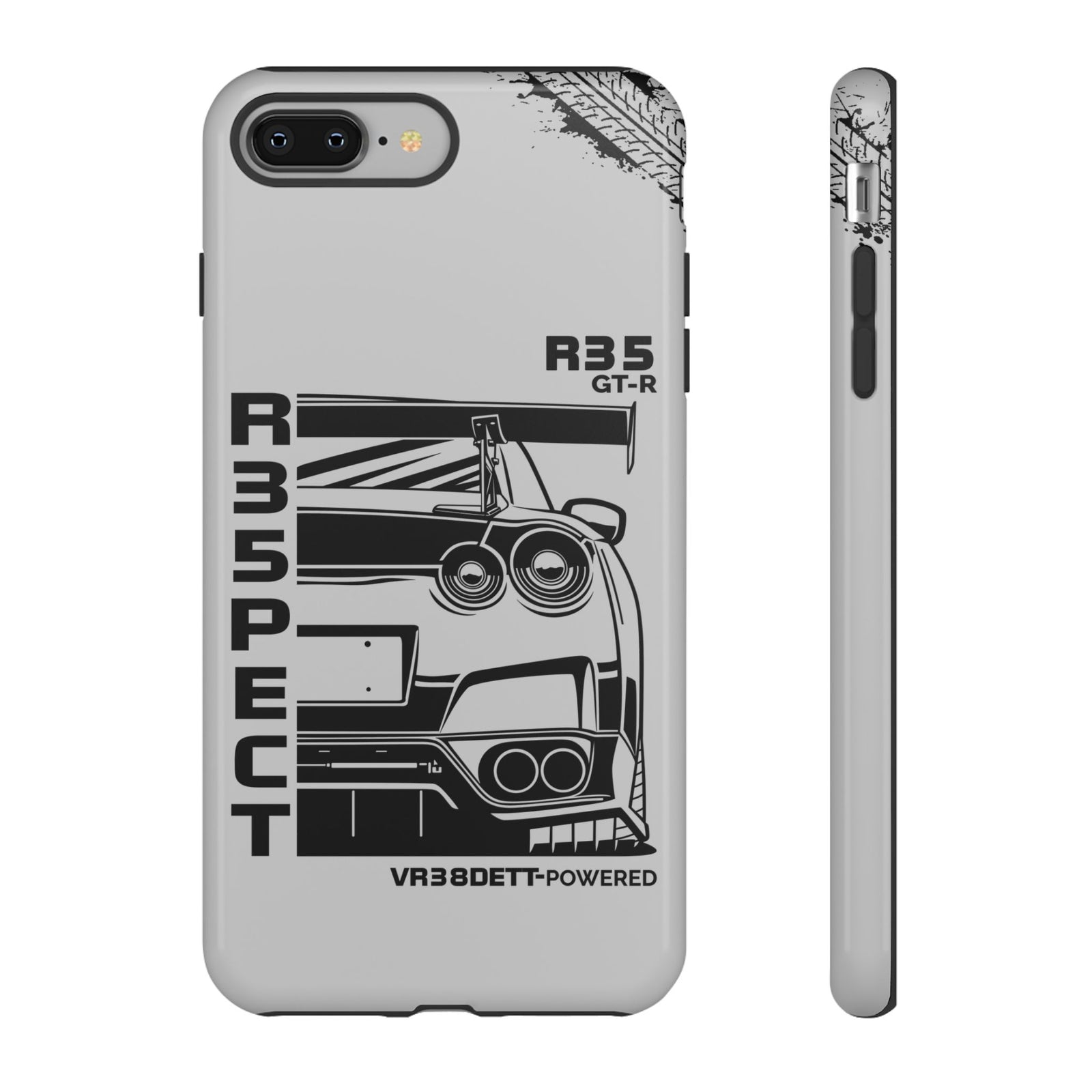 JDM Front View Tough Phone Case - iPhone 8 Plus, glossy, front and side view