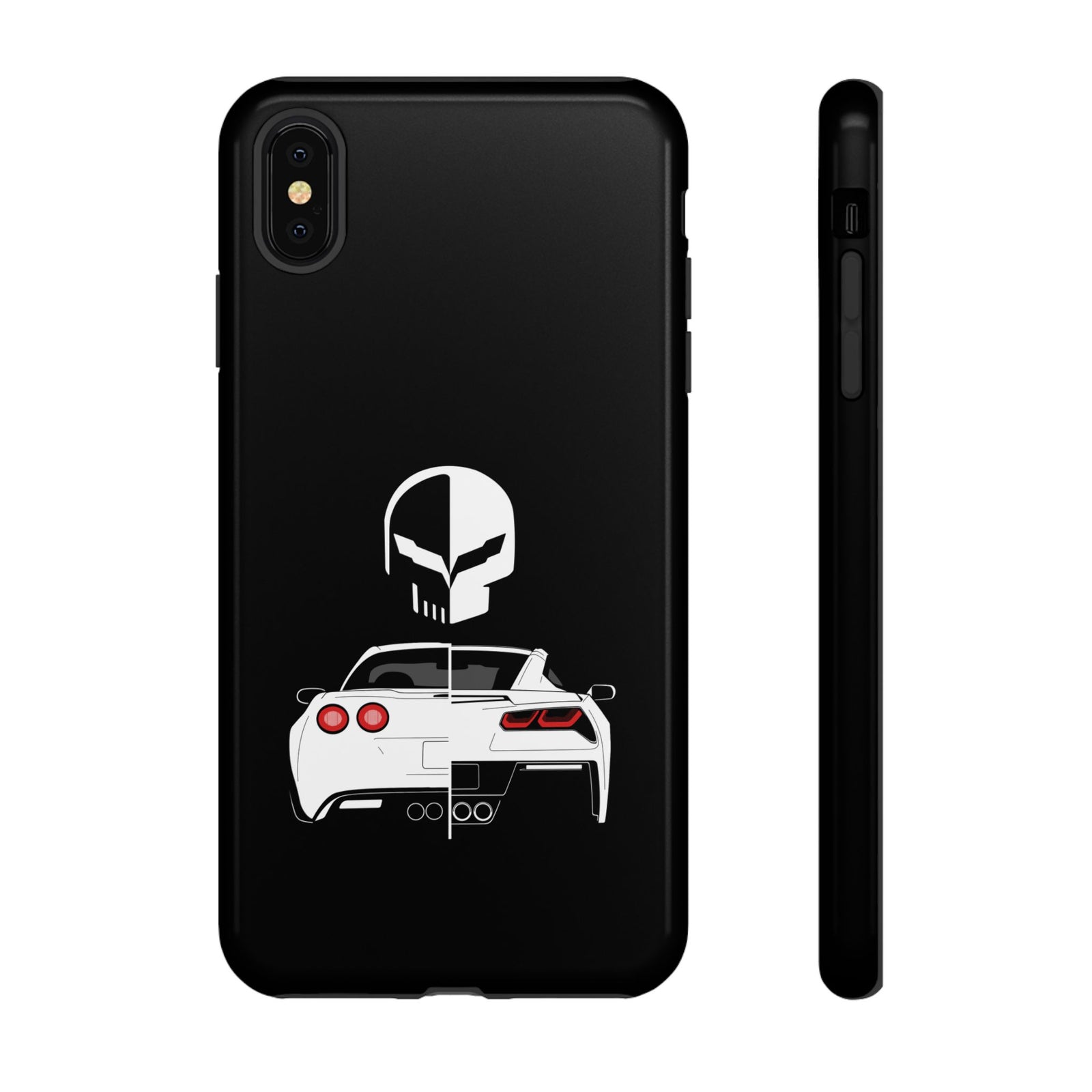 Corvette Punisher Skull Tough Phone Case | Muscle Car Guy Gift
