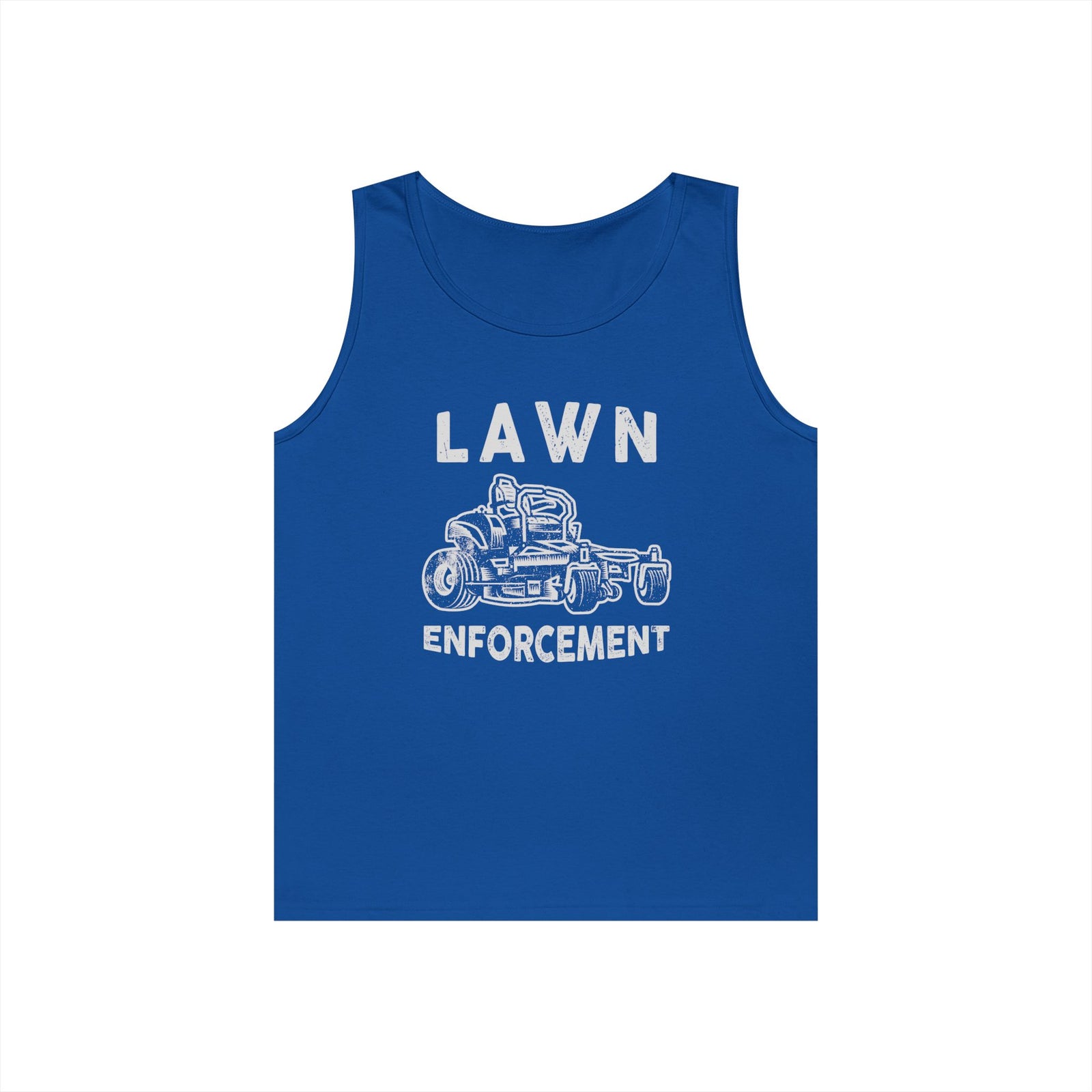 Lawn Enforcement Tank Top for Men, Funny Mowing Officer Sleeveless Shirt, Zero Turn Mower Gift, Gardener Singlet