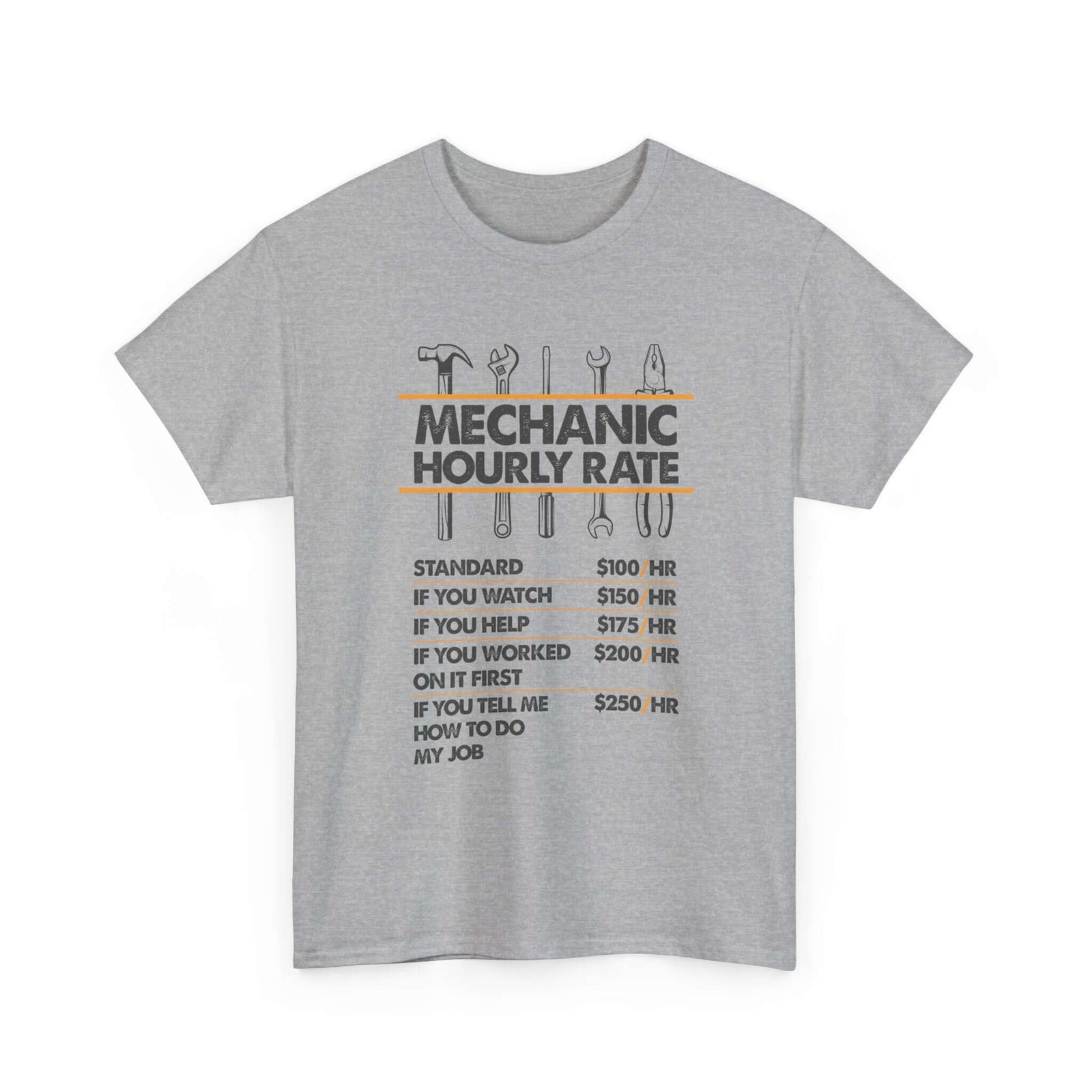 Mechanic Hour Rate T-Shirt | Funny Car Guy Mechanic Tee