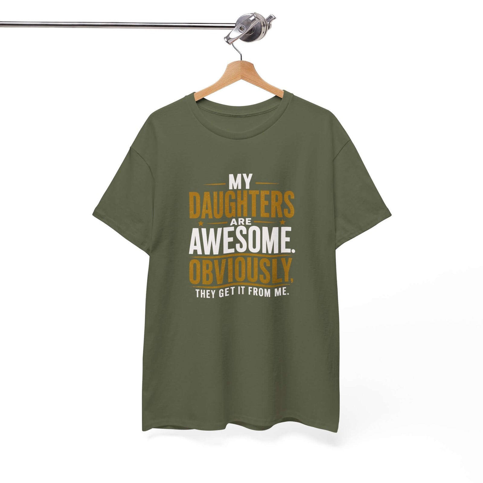 My Daughters Are Awesome shirt in forest green | Funny dad shirt | 365CarMods