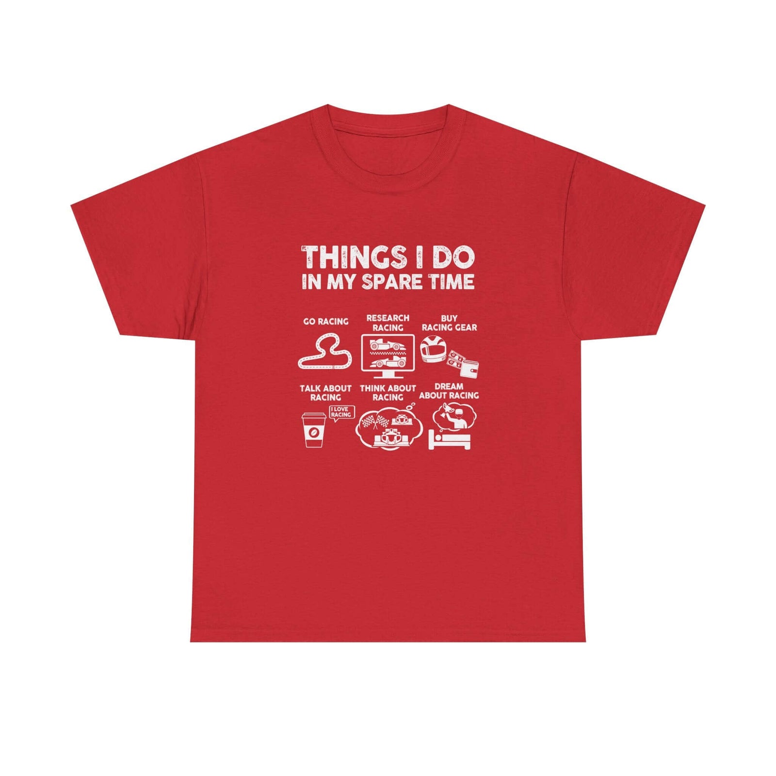 Things I Do in My Spare Time Racing T-Shirt shirt back view - car enthusiast tee