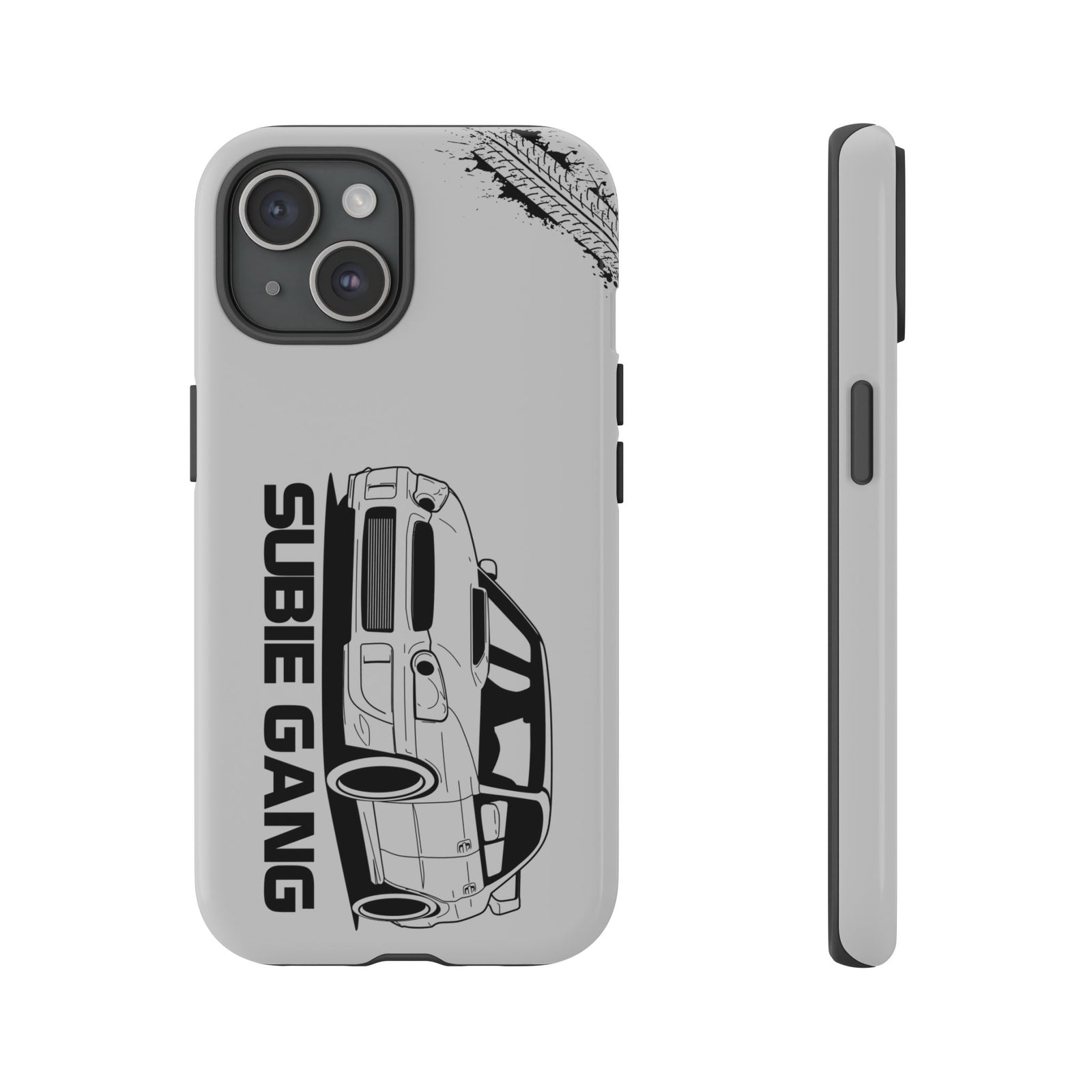 JDM Gang Tough Phone Case - iPhone 15, glossy, front and side view