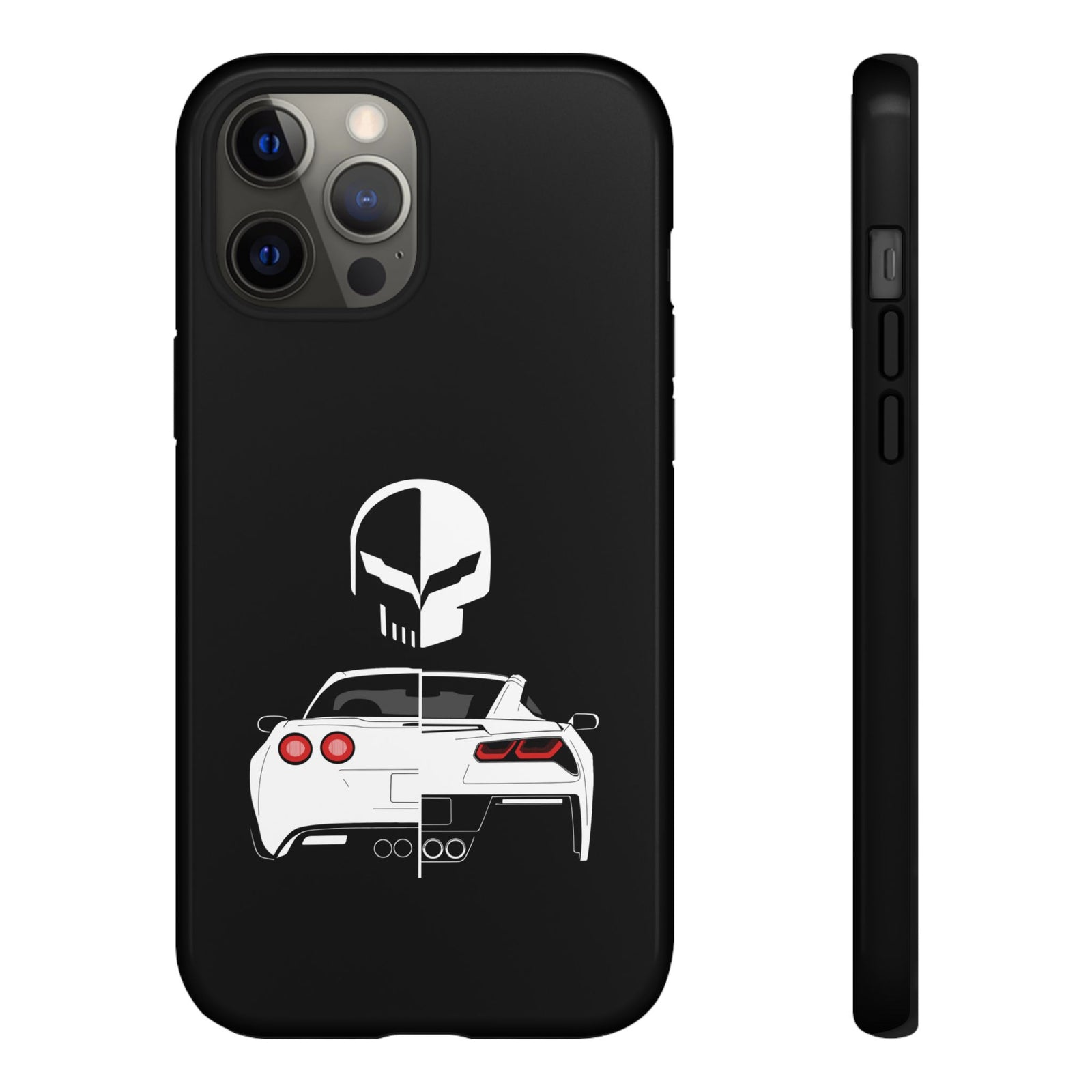 Corvette Punisher Skull Tough Phone Case | Muscle Car Guy Gift