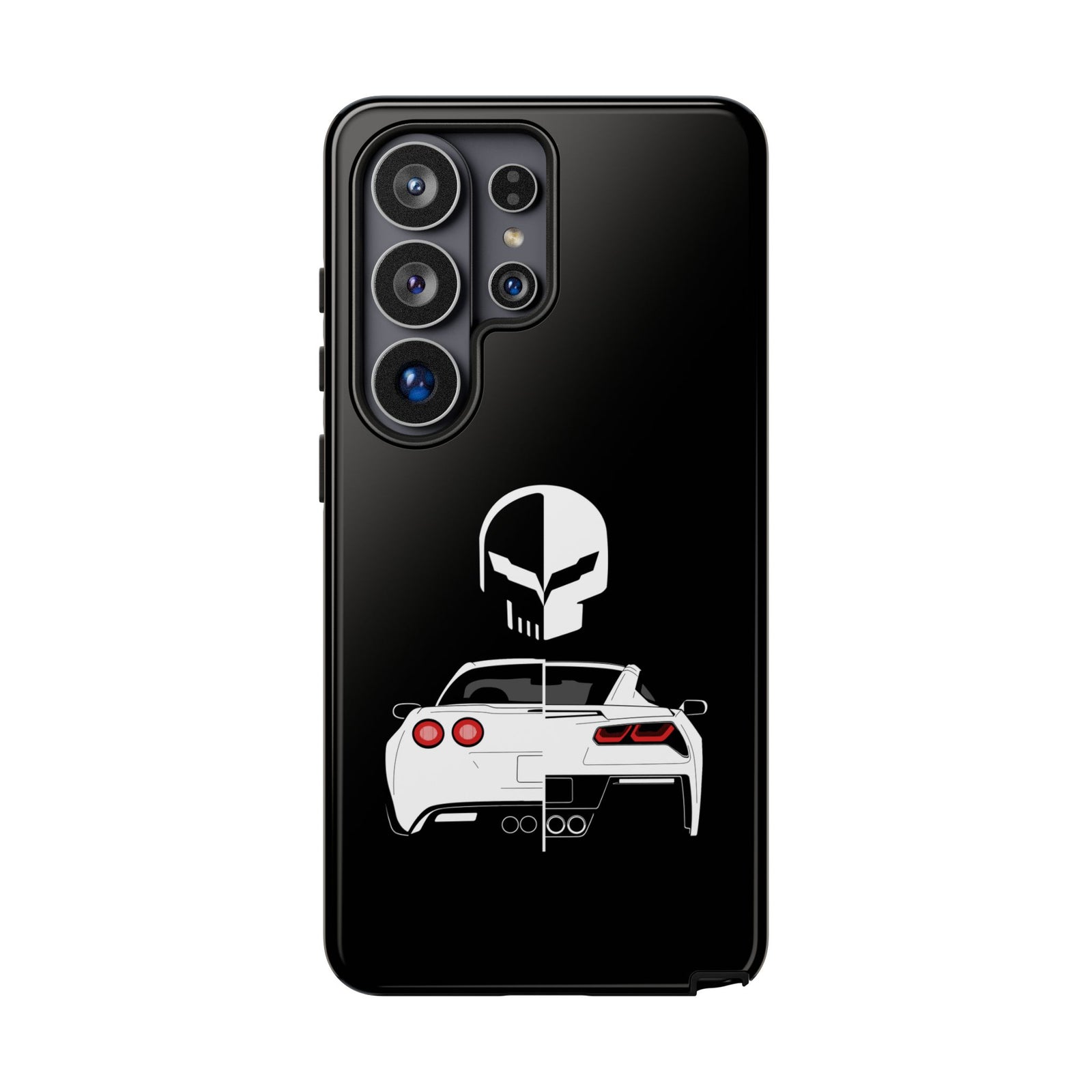 Corvette Punisher Skull Tough Phone Case | Muscle Car Guy Gift