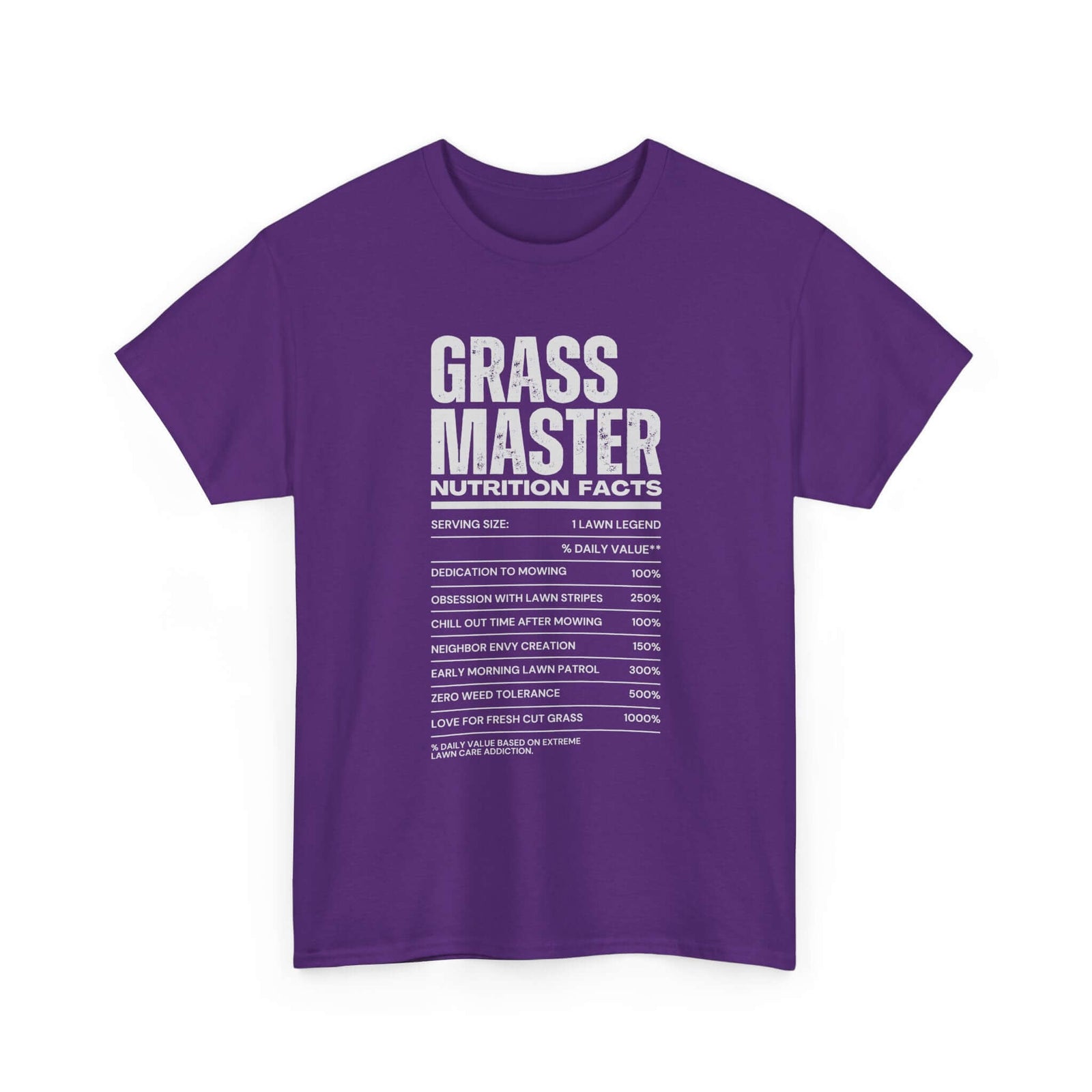 Grass Master Nutrition Facts T-Shirt | Funny Lawn Care Gift
