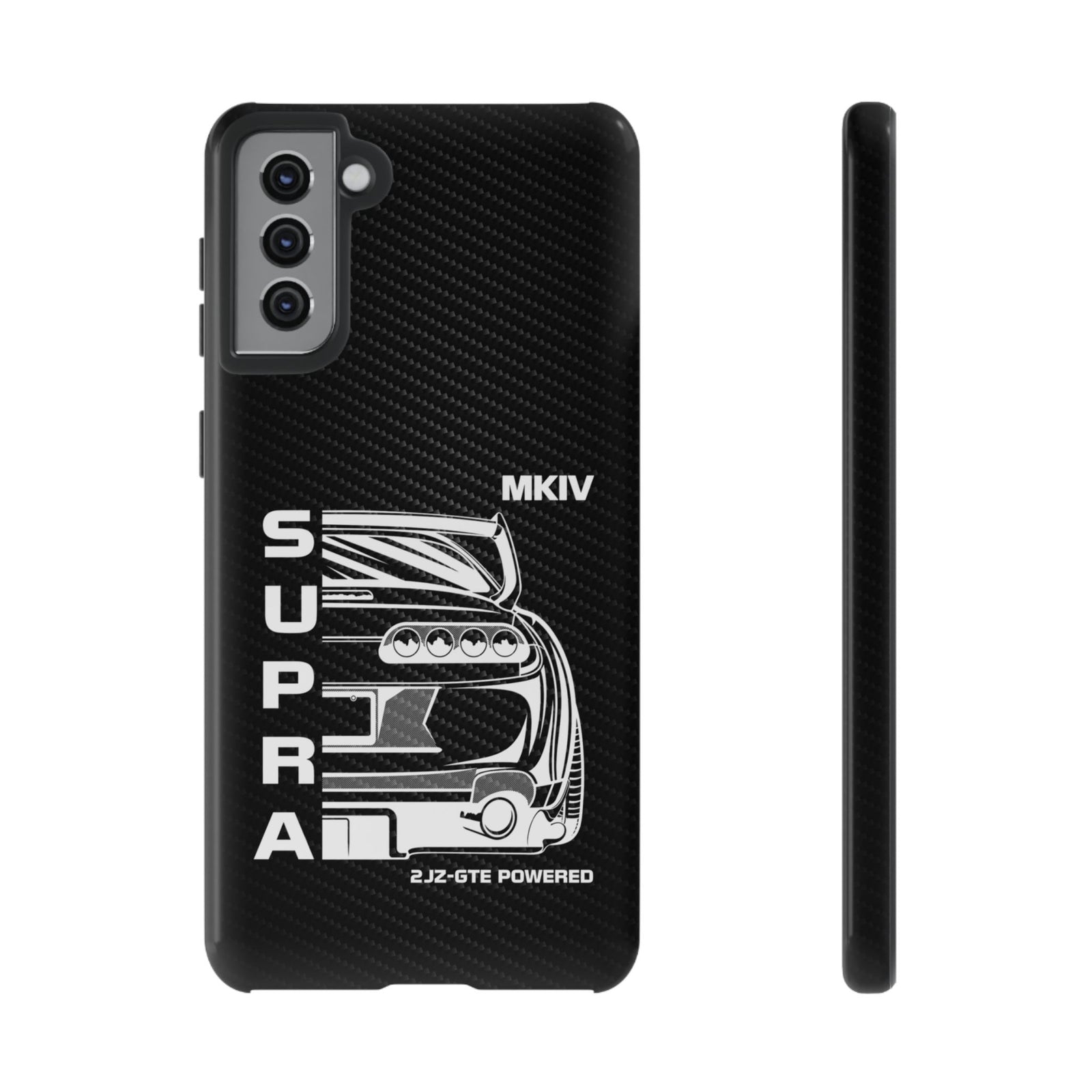 JDM Back View Tough Phone Case - Samsung Galaxy S21 Plus, glossy, front and side view