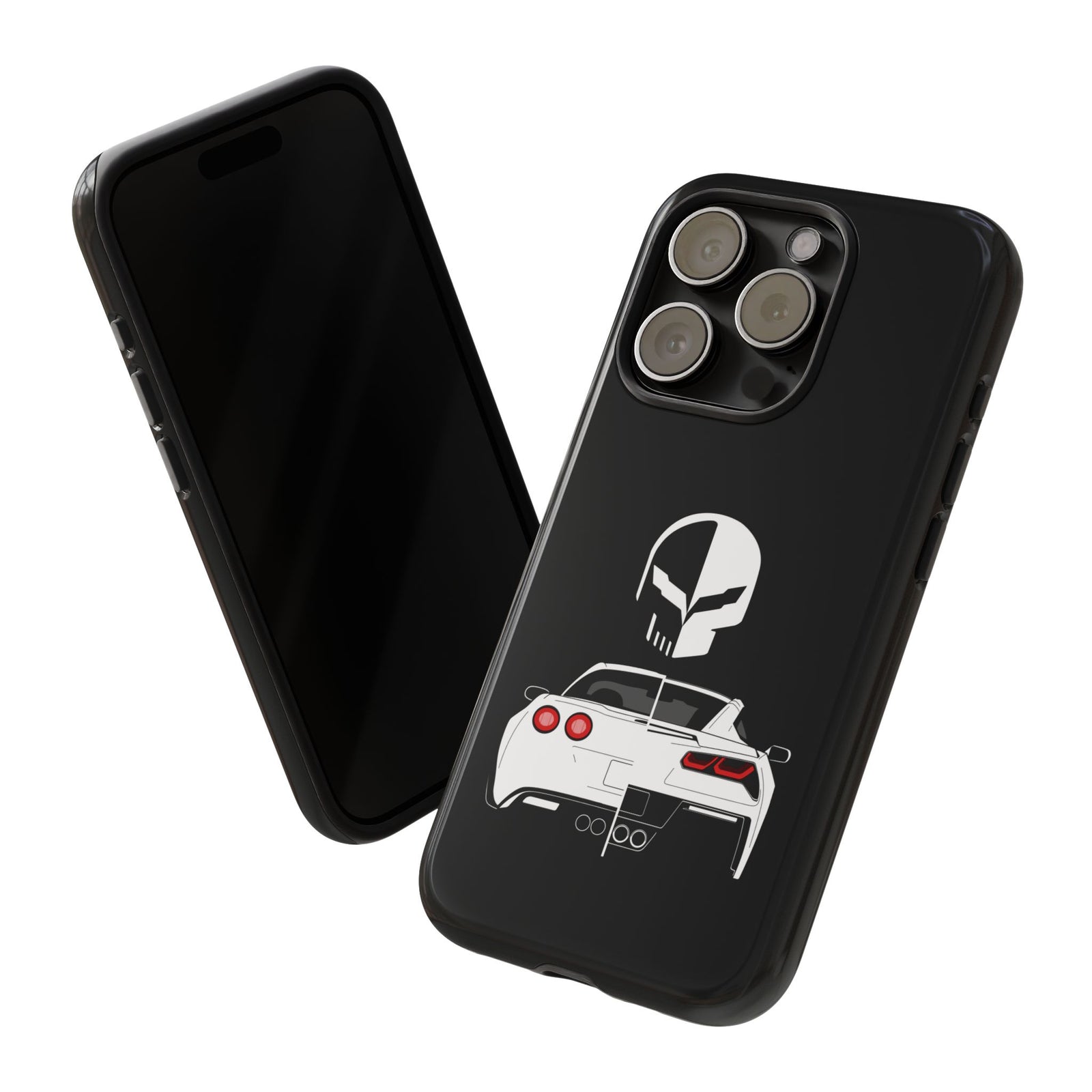 Corvette Punisher Skull Tough Phone Case | Muscle Car Guy Gift