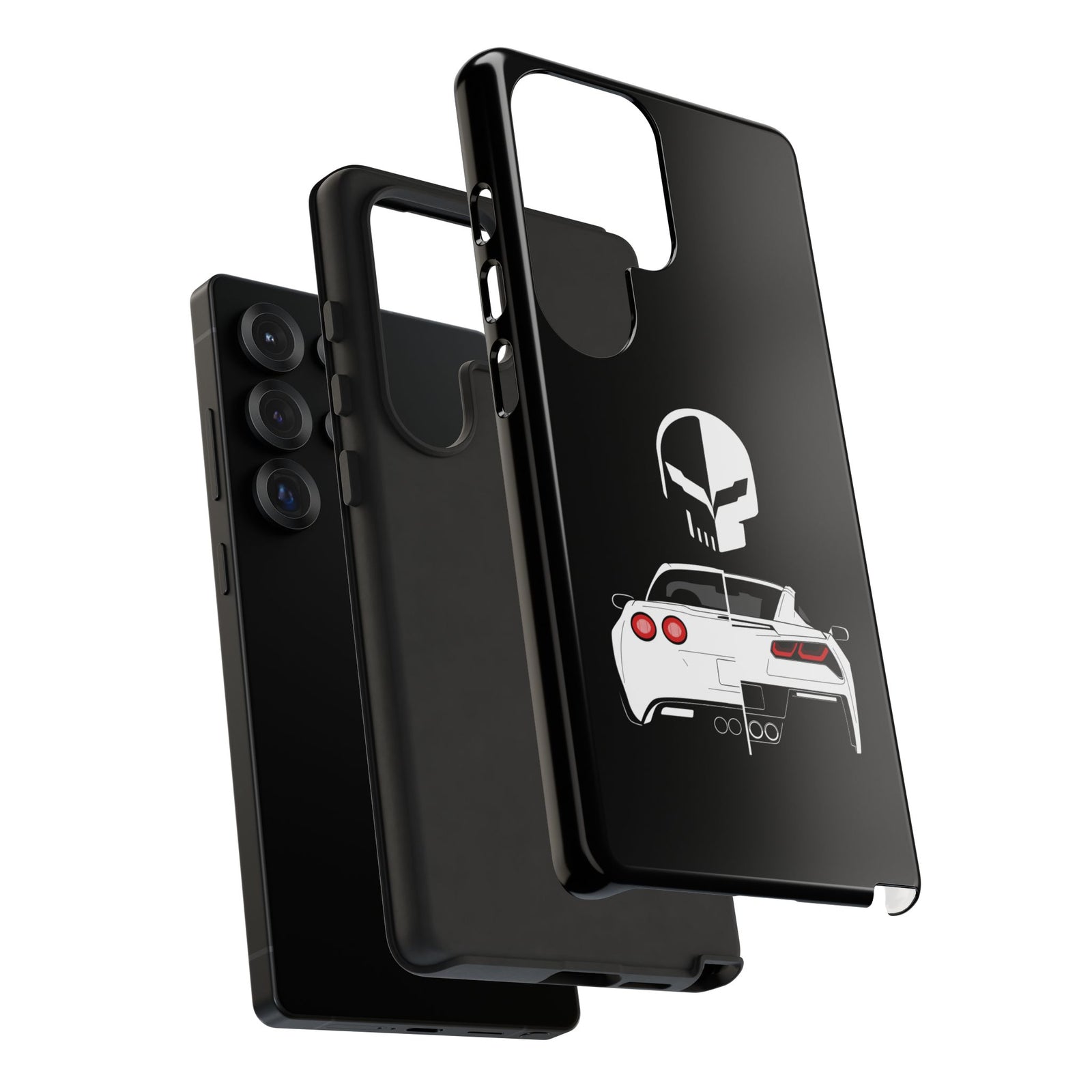 Corvette Punisher Skull Tough Phone Case | Muscle Car Guy Gift