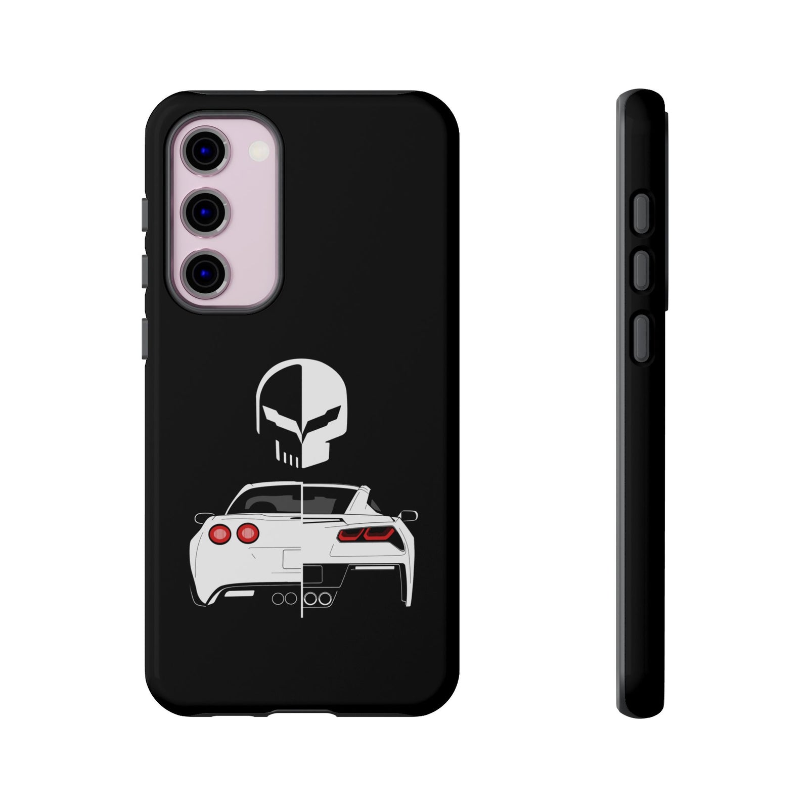 Corvette Punisher Skull Tough Phone Case | Muscle Car Guy Gift