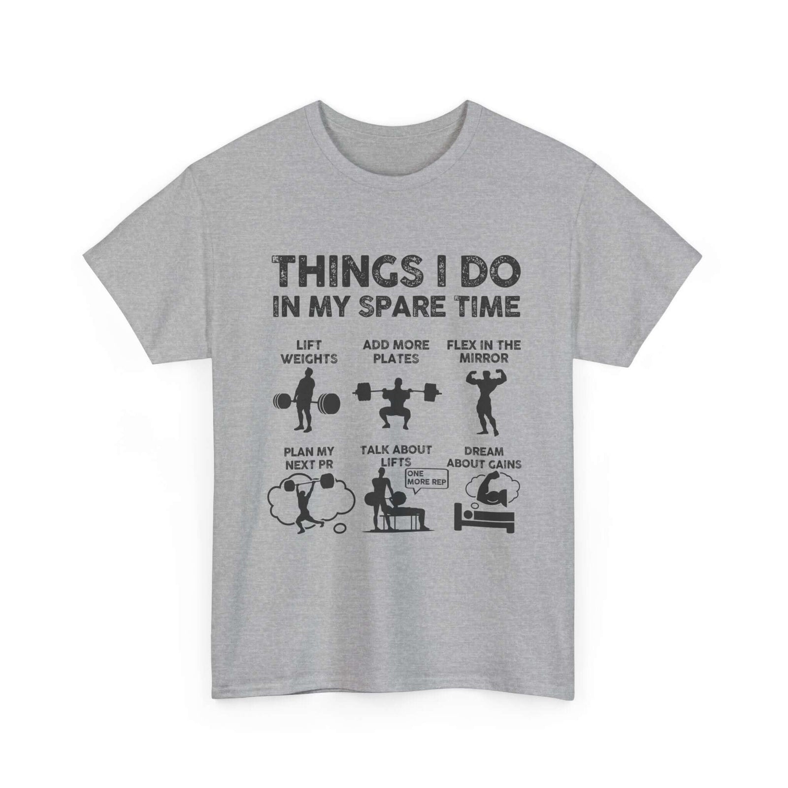 Things I Do In My Spare Time T-Shirt | Funny Gym Workout Tee for Men