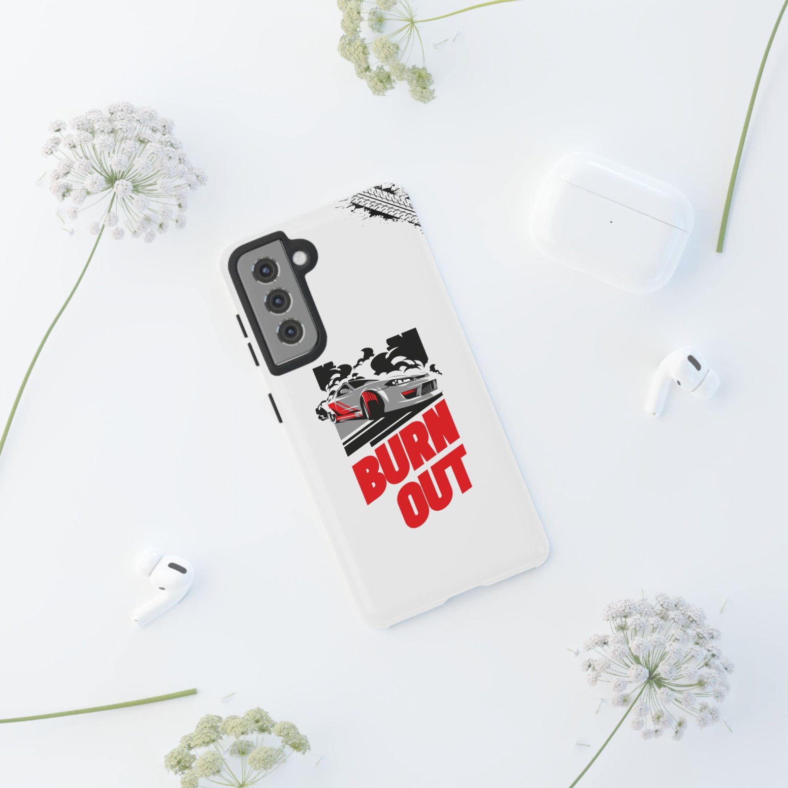 JDM Burnout Tough Car Phone Case - Samsung Galaxy S21, glossy, lifestyle photo