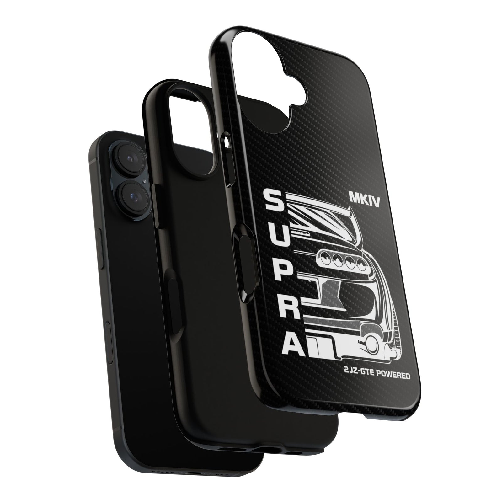 JDM Back View Tough Phone Case - iPhone 16, glossy, dual-layer protection