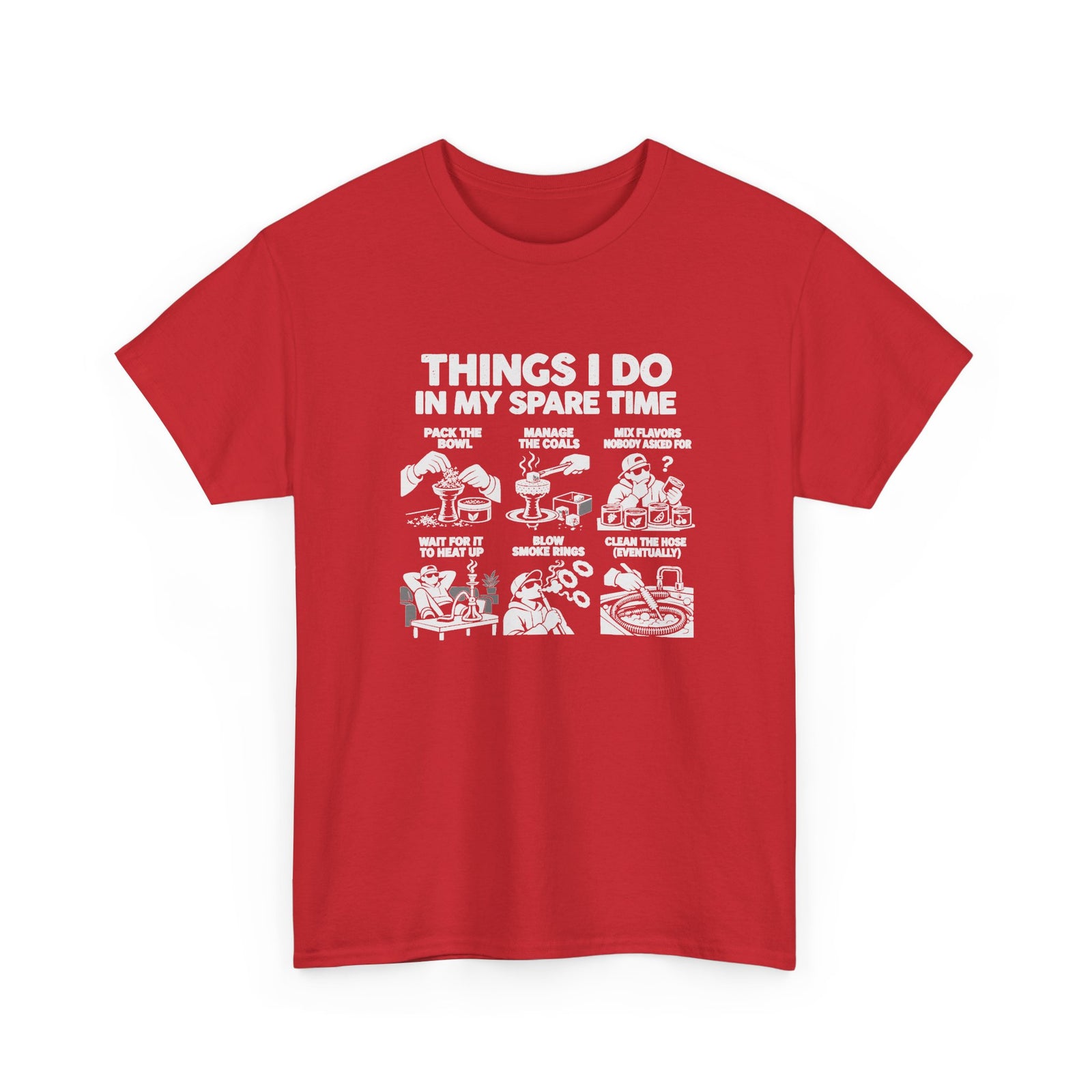 Things I Do In My Spare Time Hookah T-Shirt in Red