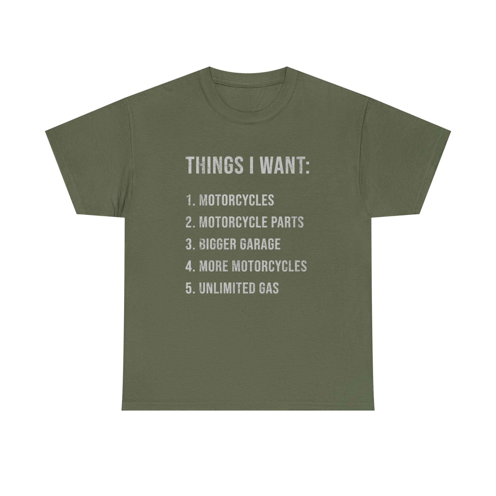 Biker Things I Want t-shirt - funny motorcycle enthusiast gift