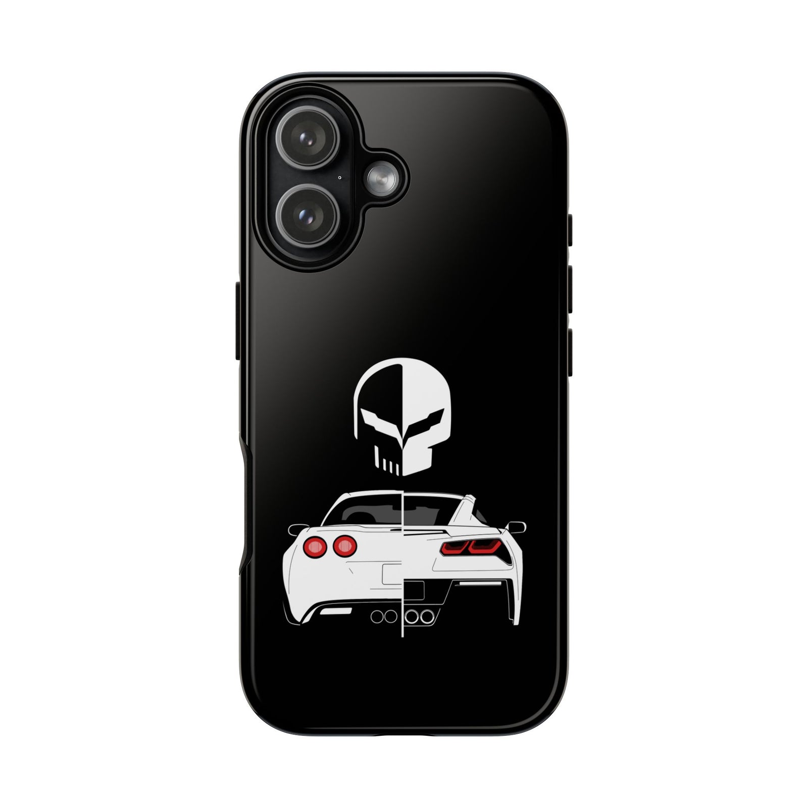 Corvette Punisher Skull Tough Phone Case | Muscle Car Guy Gift