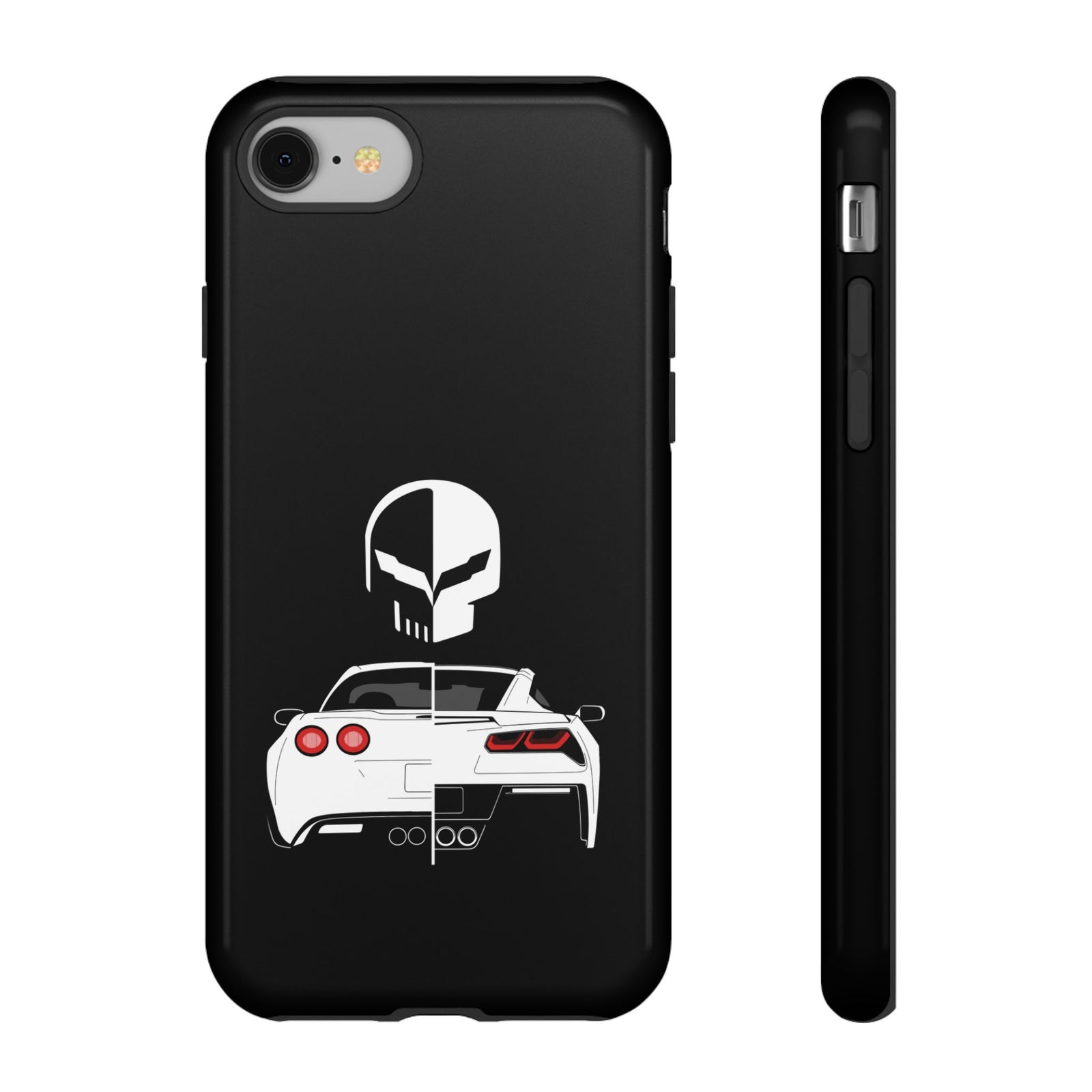 Corvette Punisher Skull Tough Phone Case | Muscle Car Guy Gift