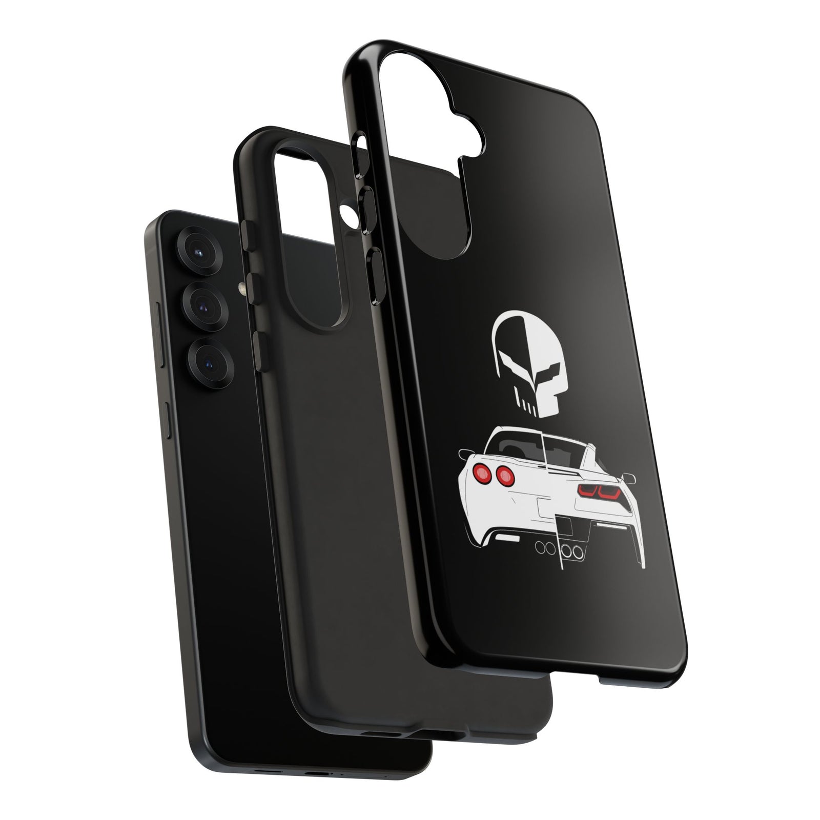 Corvette Punisher Skull Tough Phone Case | Muscle Car Guy Gift