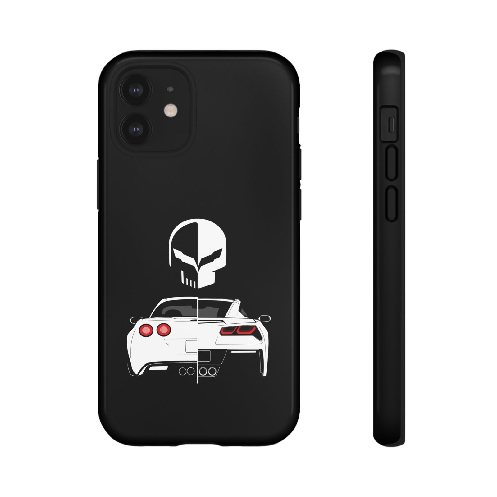 Corvette Punisher Skull Tough Phone Case | Muscle Car Guy Gift