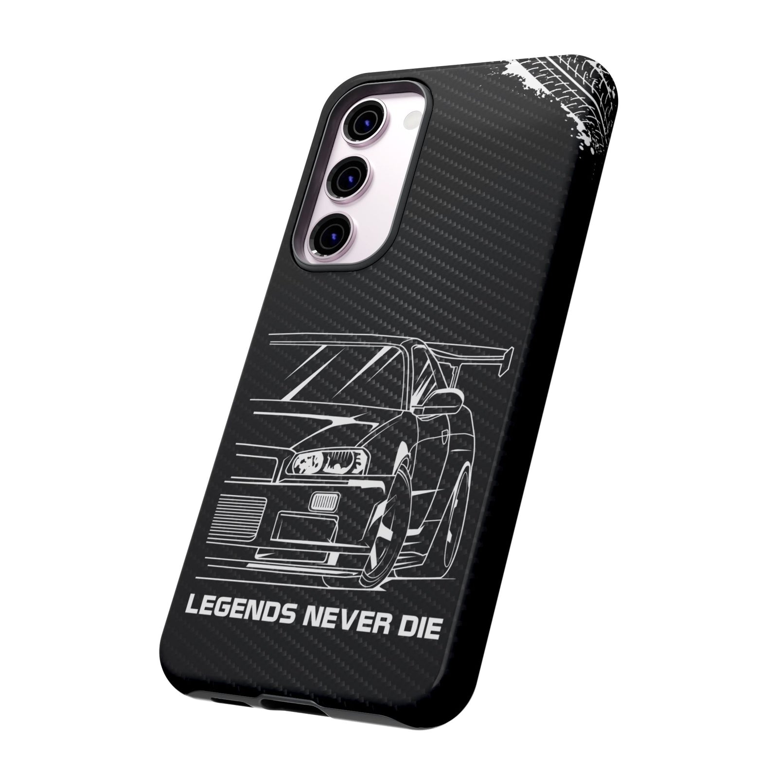 JDM Legends Never Die Tough Phone Case - Samsung Galaxy S23 Plus, glossy, side view