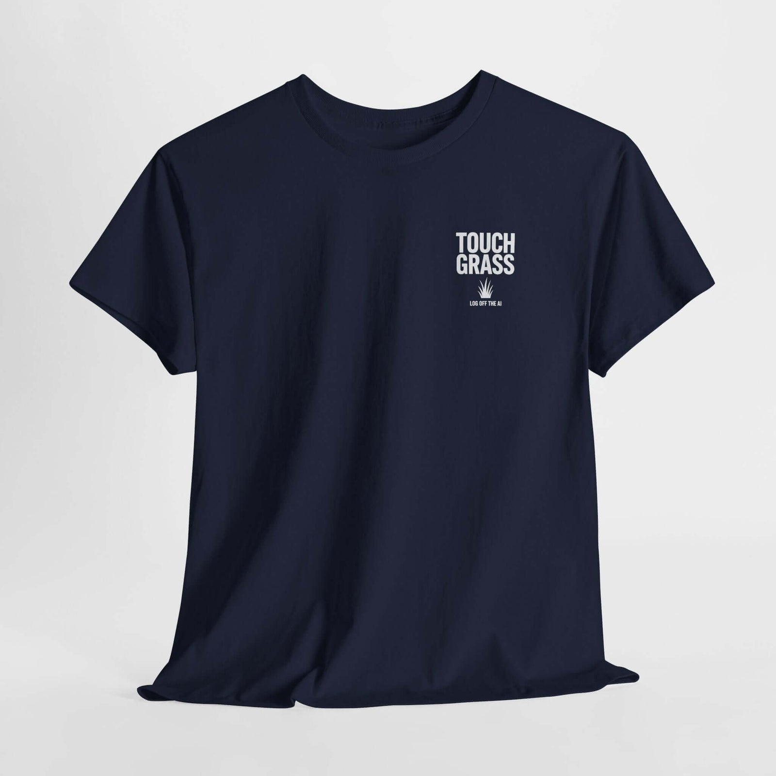 Touch Grass minimalist t-shirt - small left-chest print - programmer gift tee