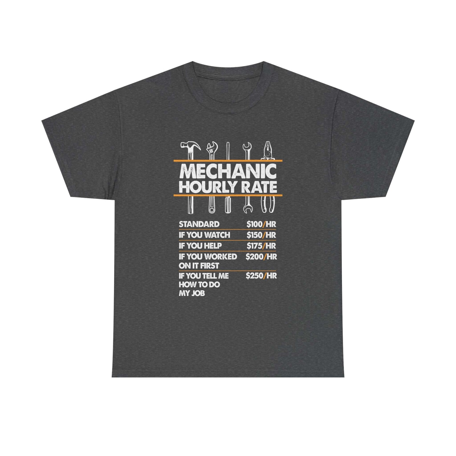 Mechanic Hour Rate T-Shirt shirt color variant - car guy gift