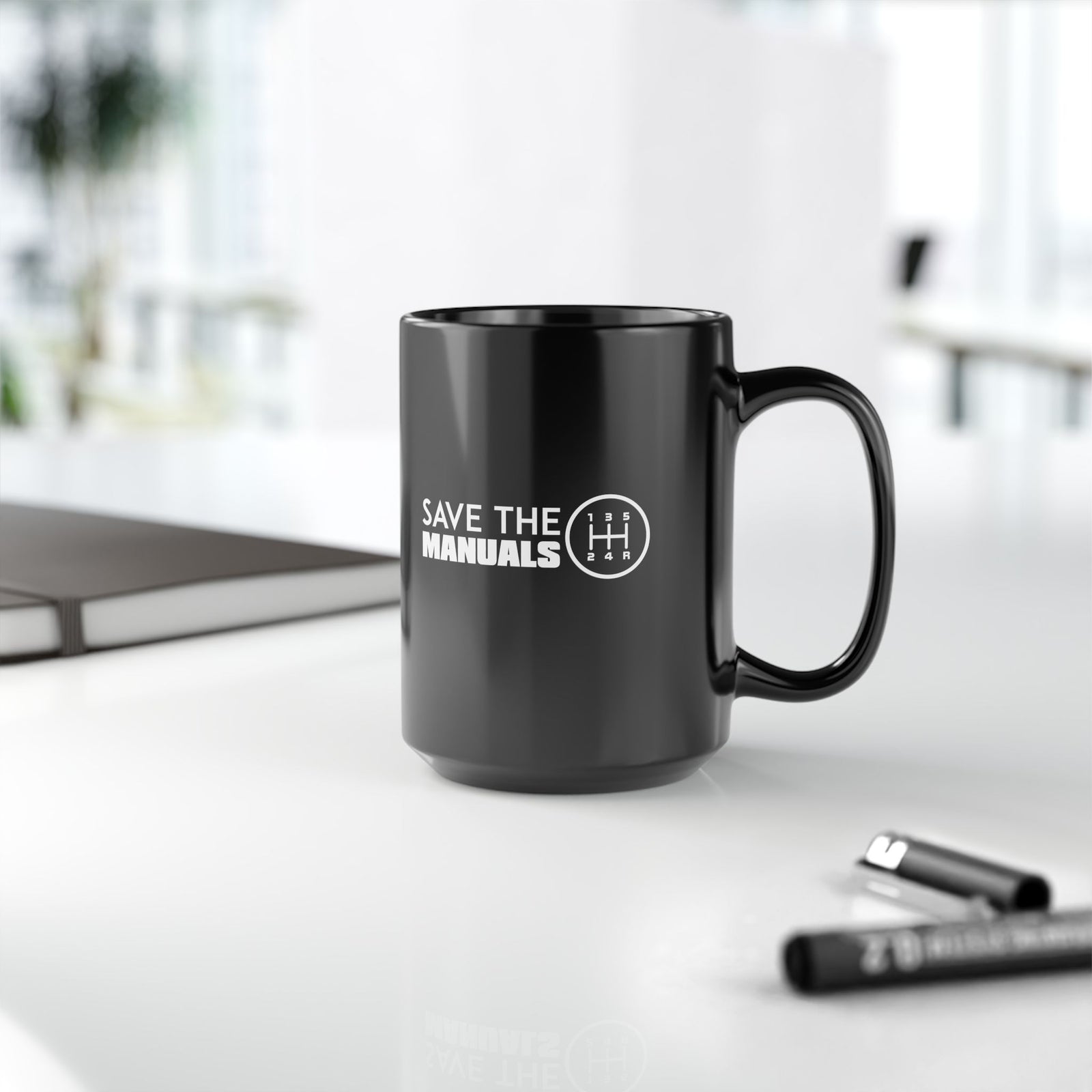 Save The Manuals Car Mug mug design - petrolhead gift