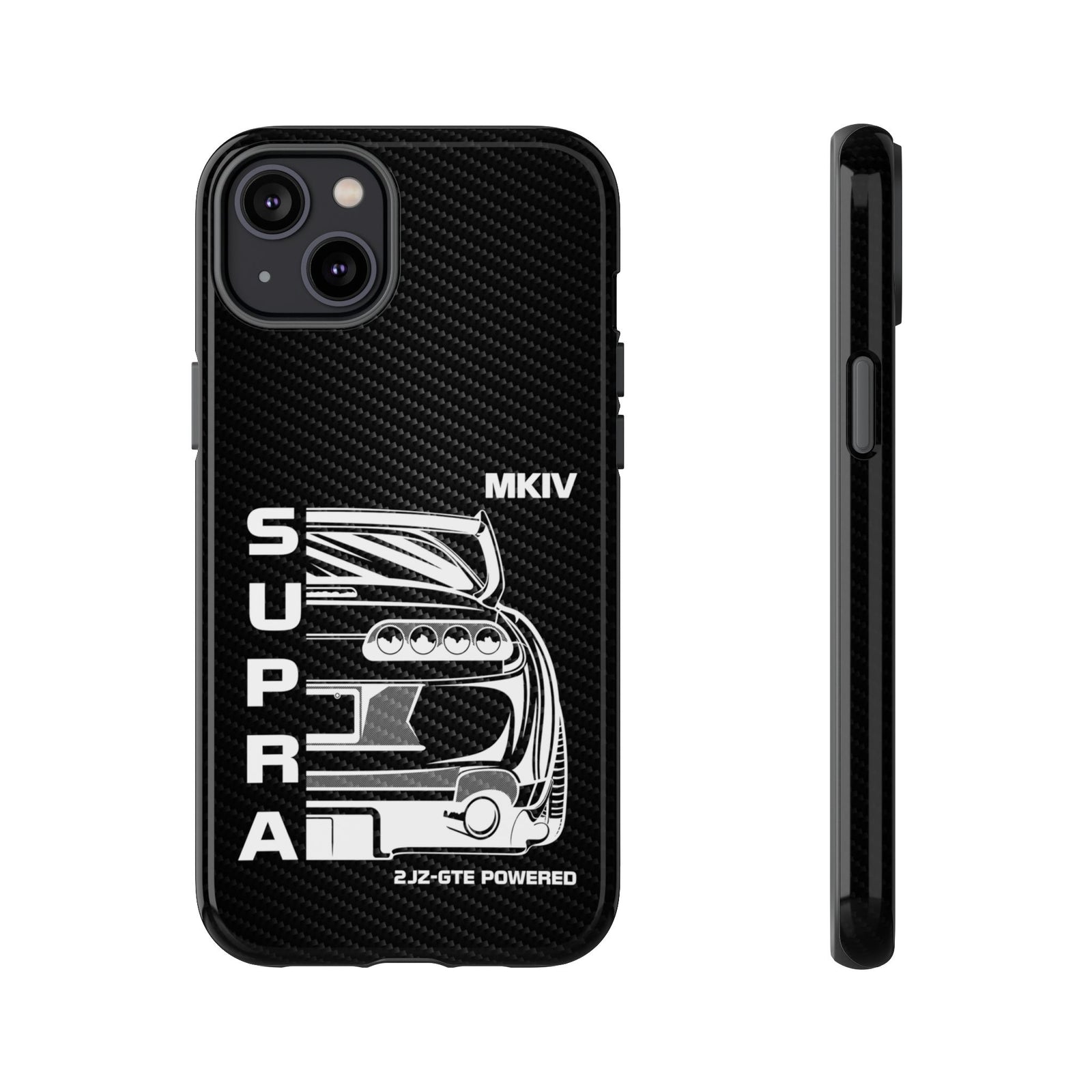 JDM Back View Tough Phone Case - iPhone 14 Plus, glossy, front and side view