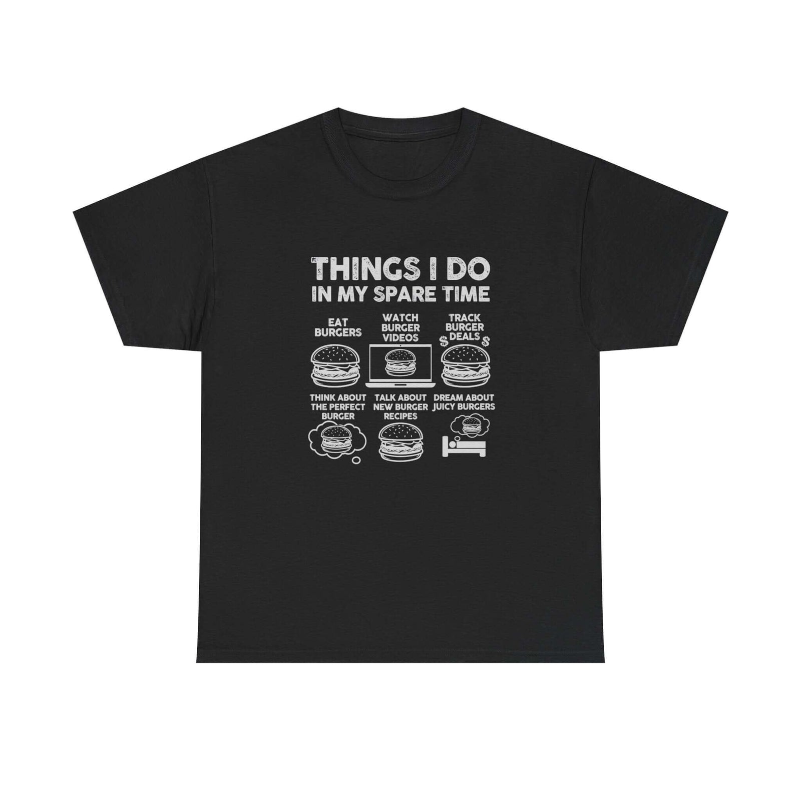 Things I Do in My Spare Time Burger T-Shirt shirt detail - petrolhead gift tee
