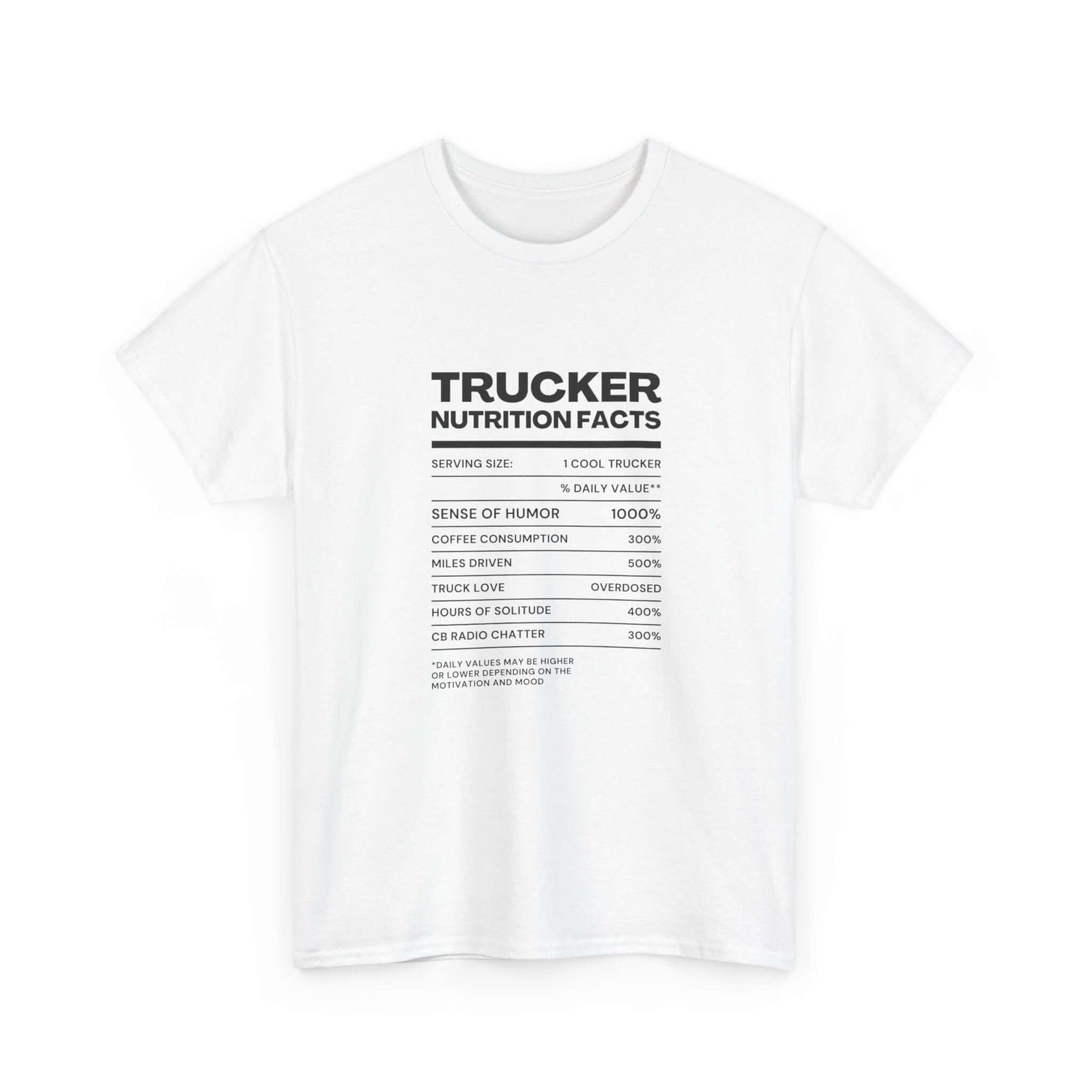 Trucker Nutrition Facts T-Shirt | Funny Truck Driver Gift
