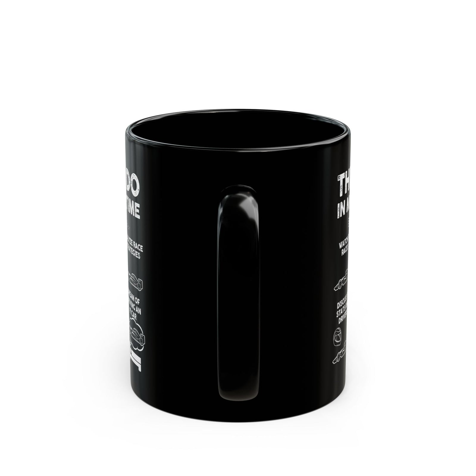 Things I Do In My Spare Time Mug - 11oz black coffee mug, handle facing front