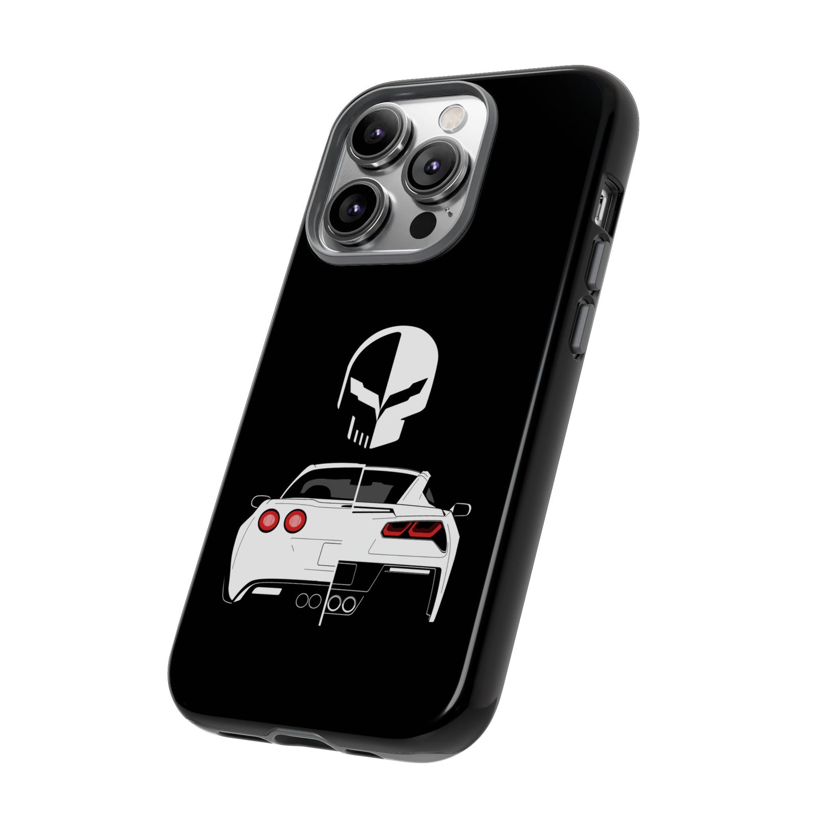 Corvette Punisher Skull Tough Phone Case | Muscle Car Guy Gift