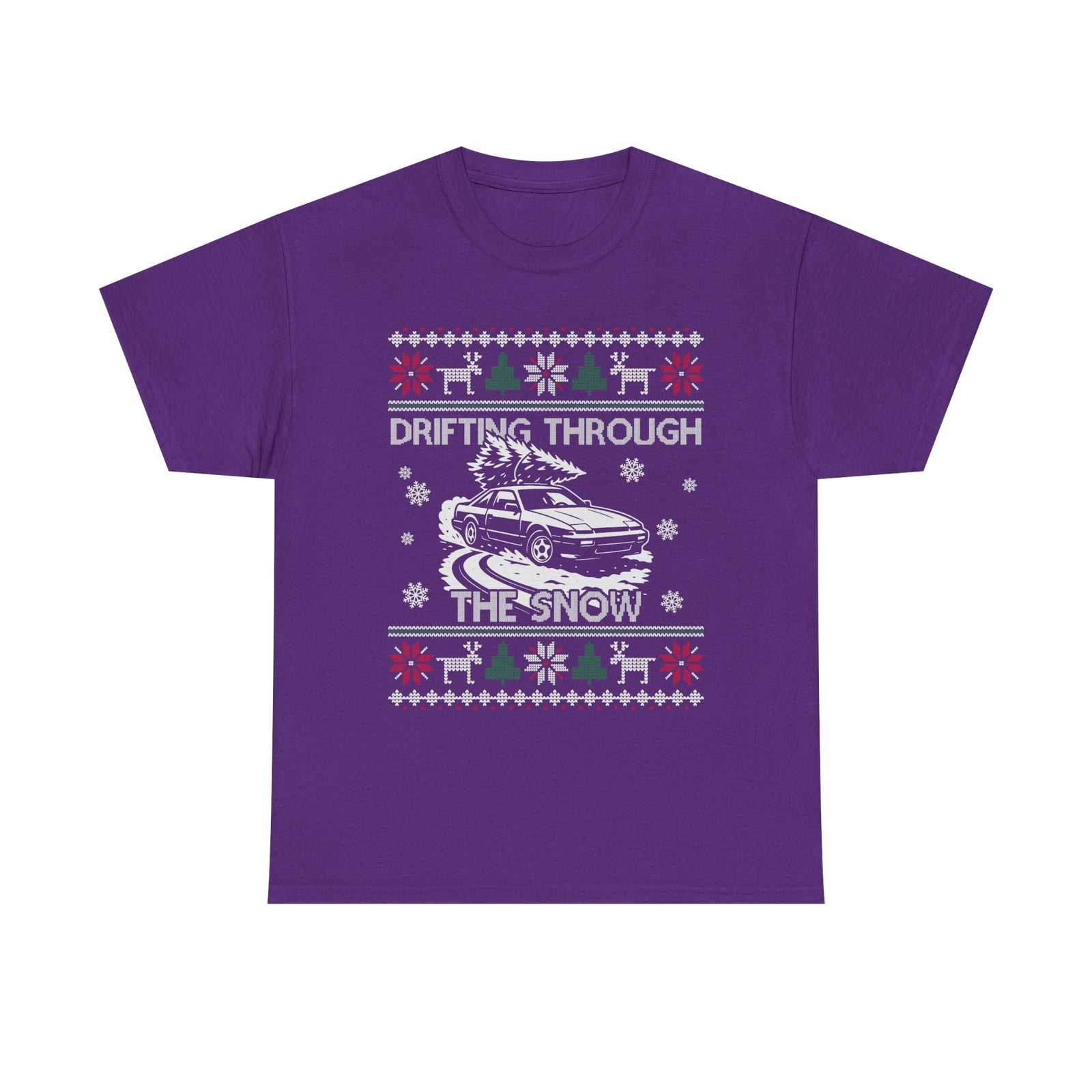 Drifting Through the Snow Ugly Christmas Shirt, Holiday Gift Tee, Christmas Party, JDM Drift Car Guy T-Shirt