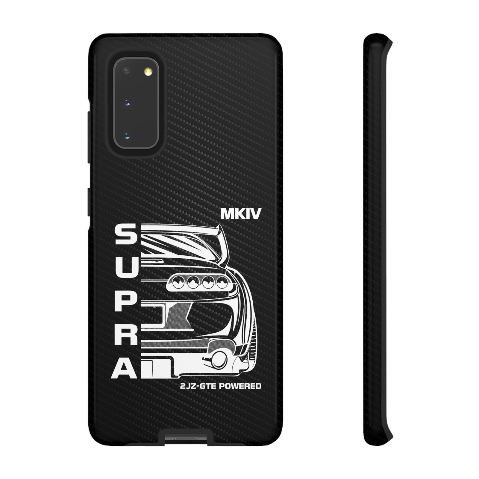 JDM Back View Tough Phone Case - Samsung Galaxy S20, glossy, front and side view