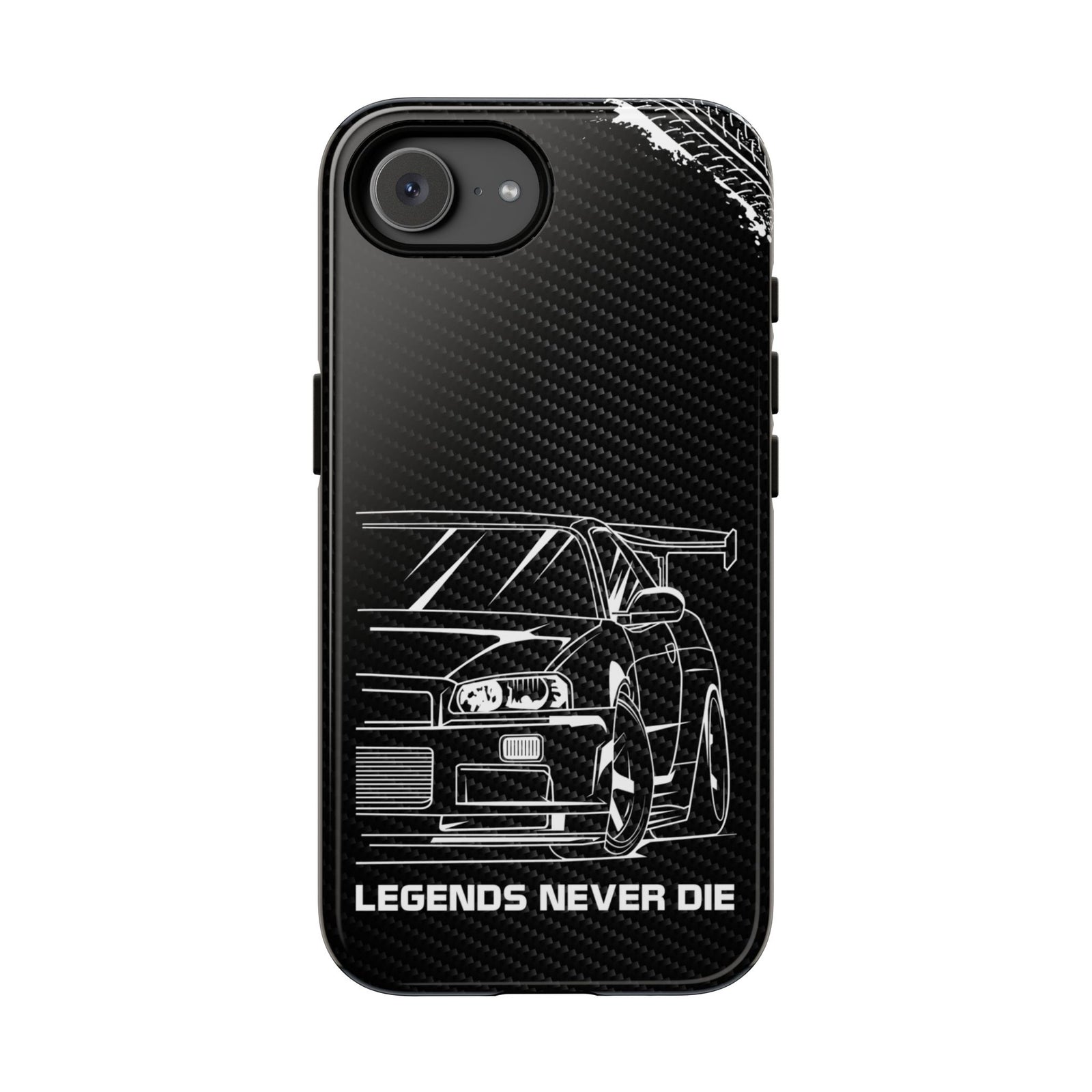 JDM Legends Never Die Tough Phone Case - iPhone 16e, glossy, front view