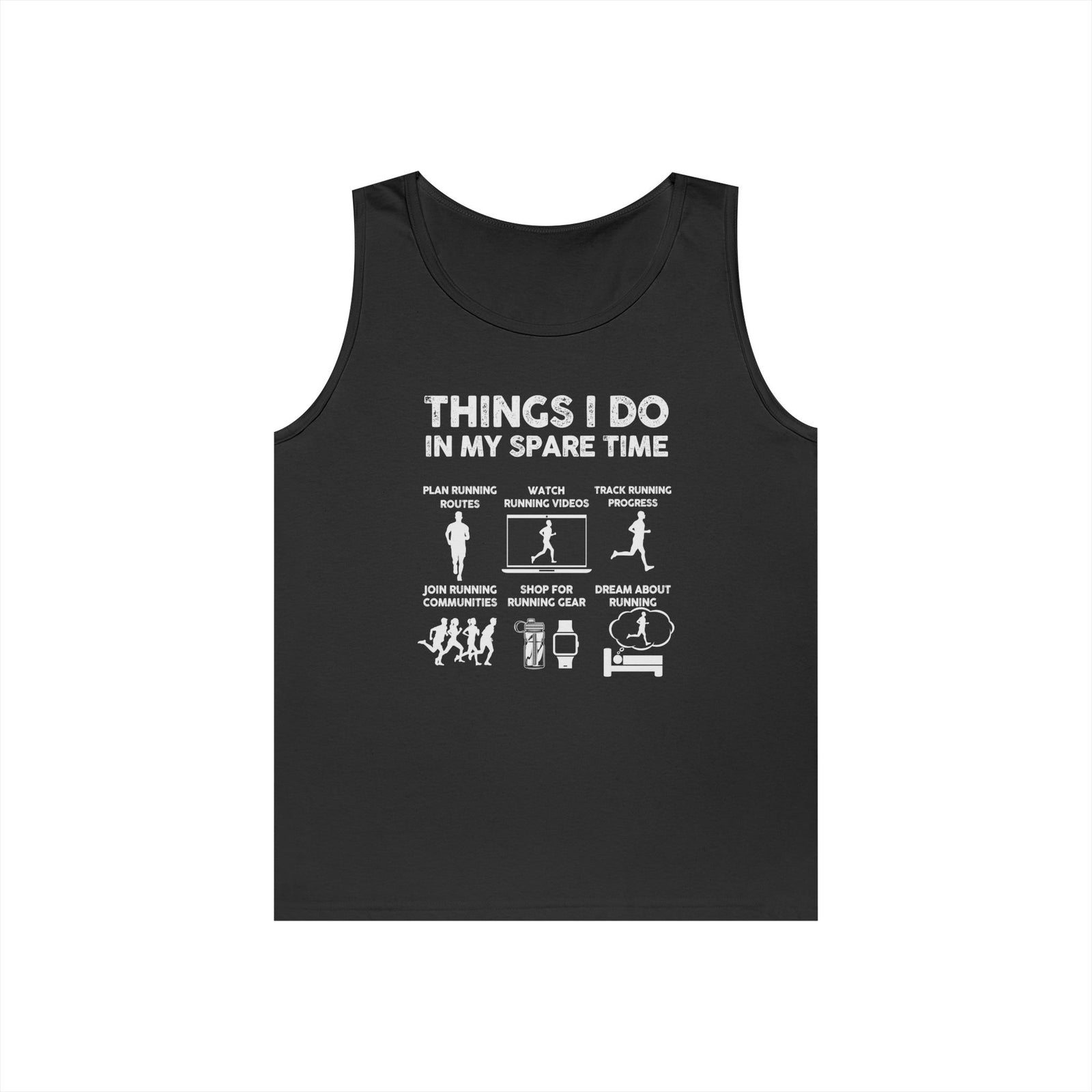 Funny Running Tank Top for Men, Things I Do In My Spare Time Sleeveless Shirt, Marathon Runner Gift, Gym Workout Singlet
