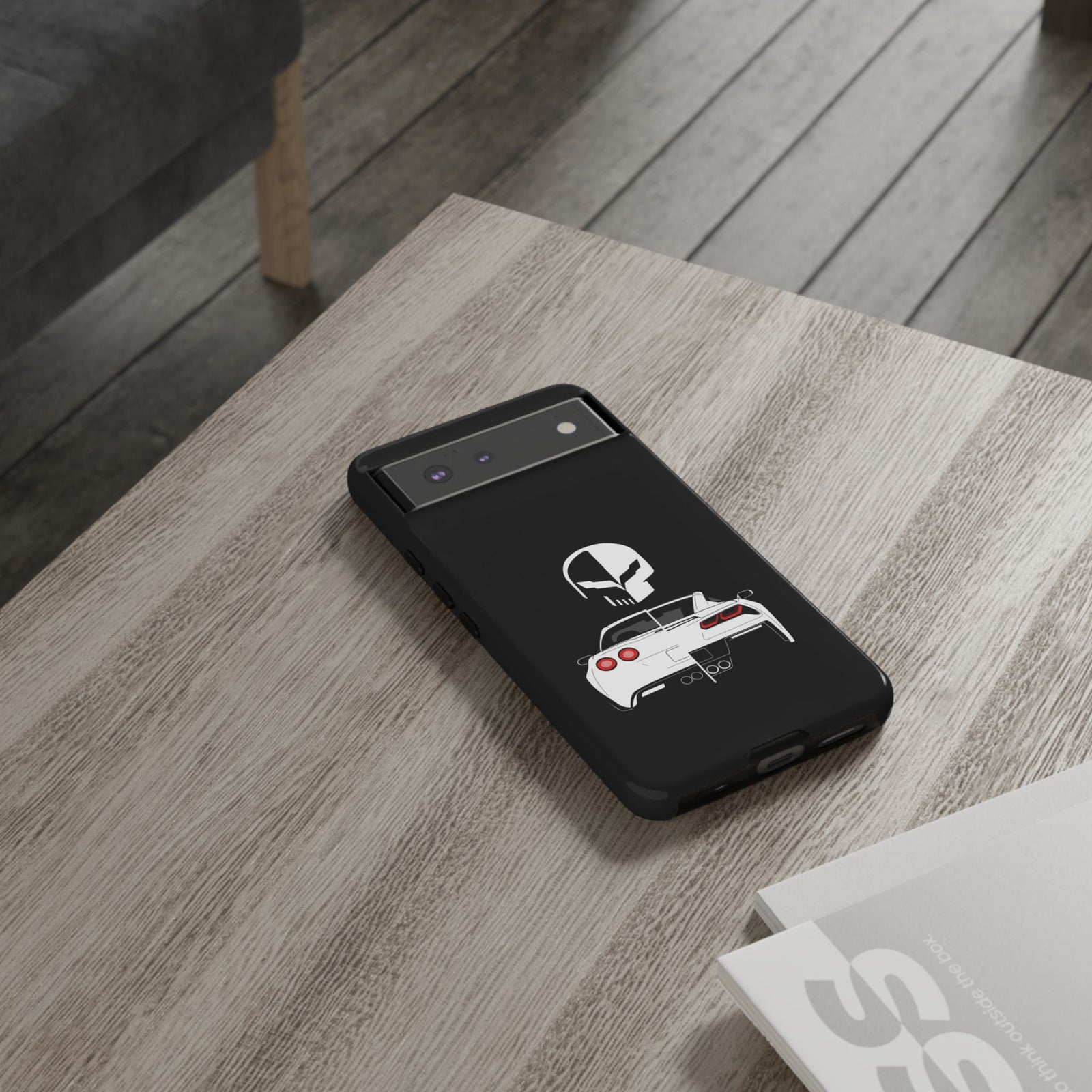 Corvette Punisher Skull Tough Phone Case | Muscle Car Guy Gift