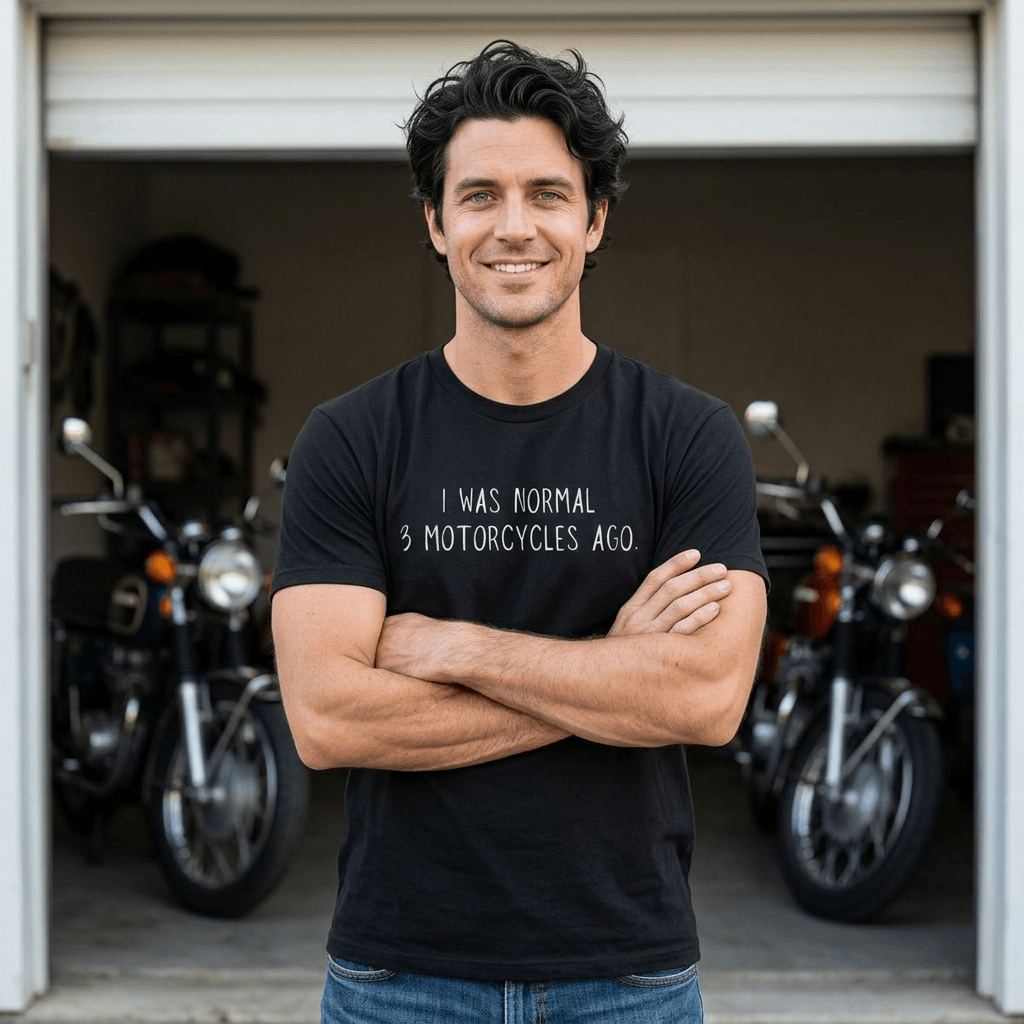 I was normal 3 motorcycles ago t-shirt - funny biker gift tee