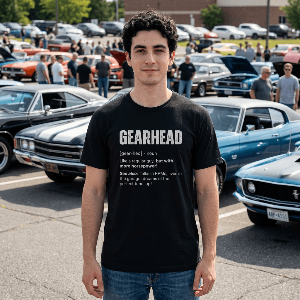 Gearhead Definition t-shirt design print | Funny car guy humor tee | 365CarMods