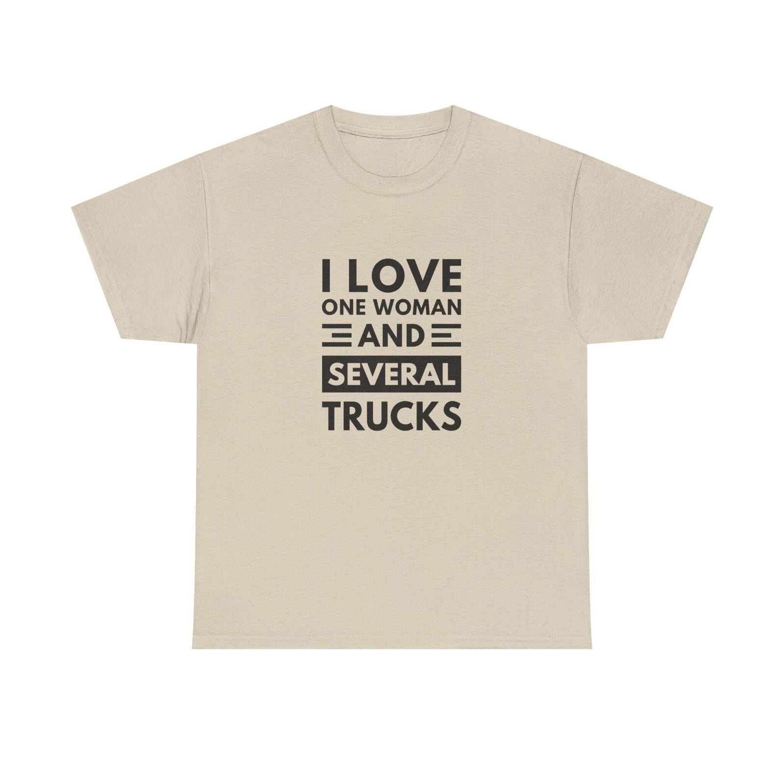 Man wearing I Love One Woman and Several Trucks T-Shirt shirt - car enthusiast gift