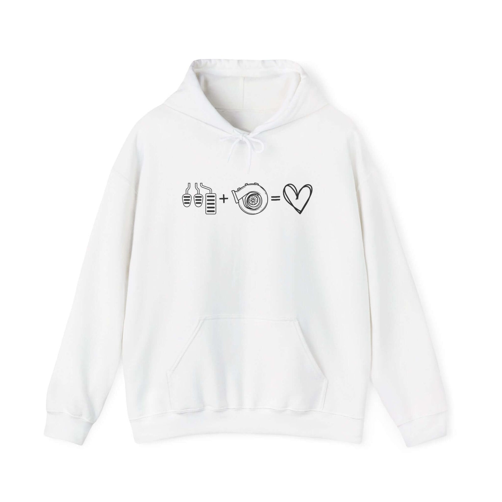 3 Pedals Plus Turbo Equals Love hoodie - JDM car guy gift