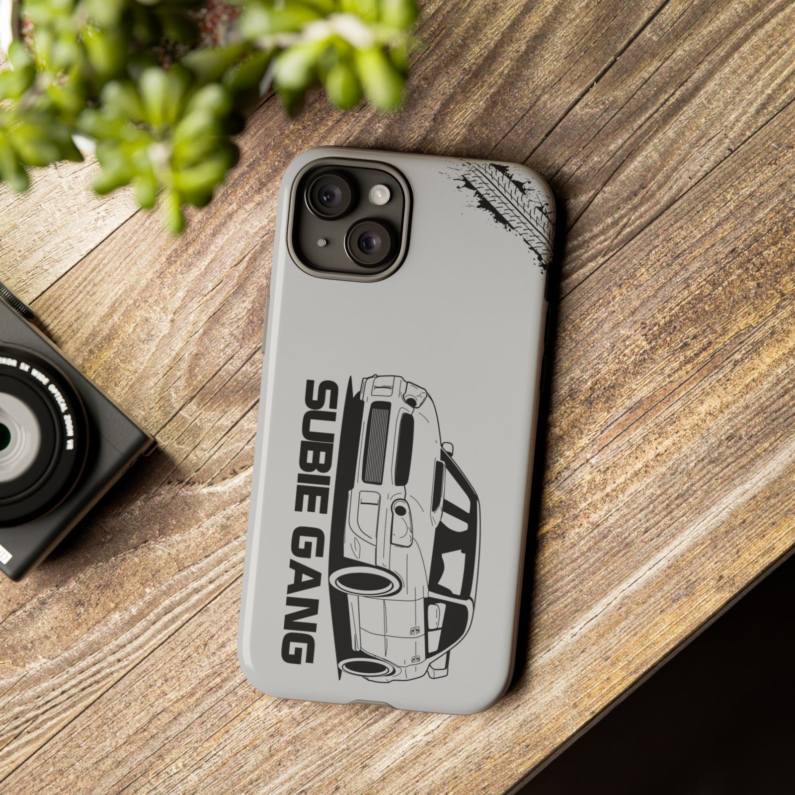 JDM Gang Tough Phone Case - iPhone 15 Plus, glossy, lifestyle photo