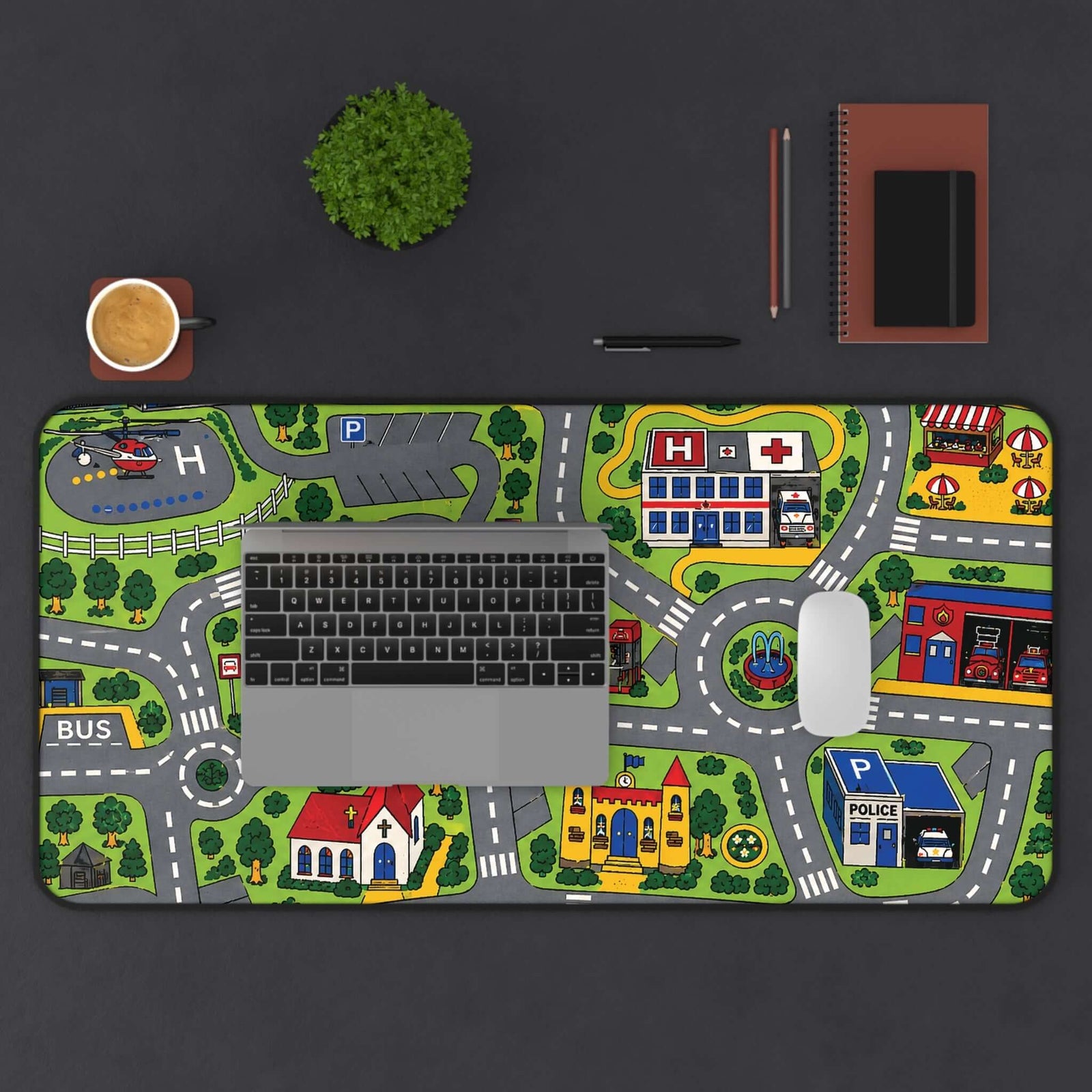 City Carpet desk mat stitched edge detail | Retro desk mat | 365CarMods