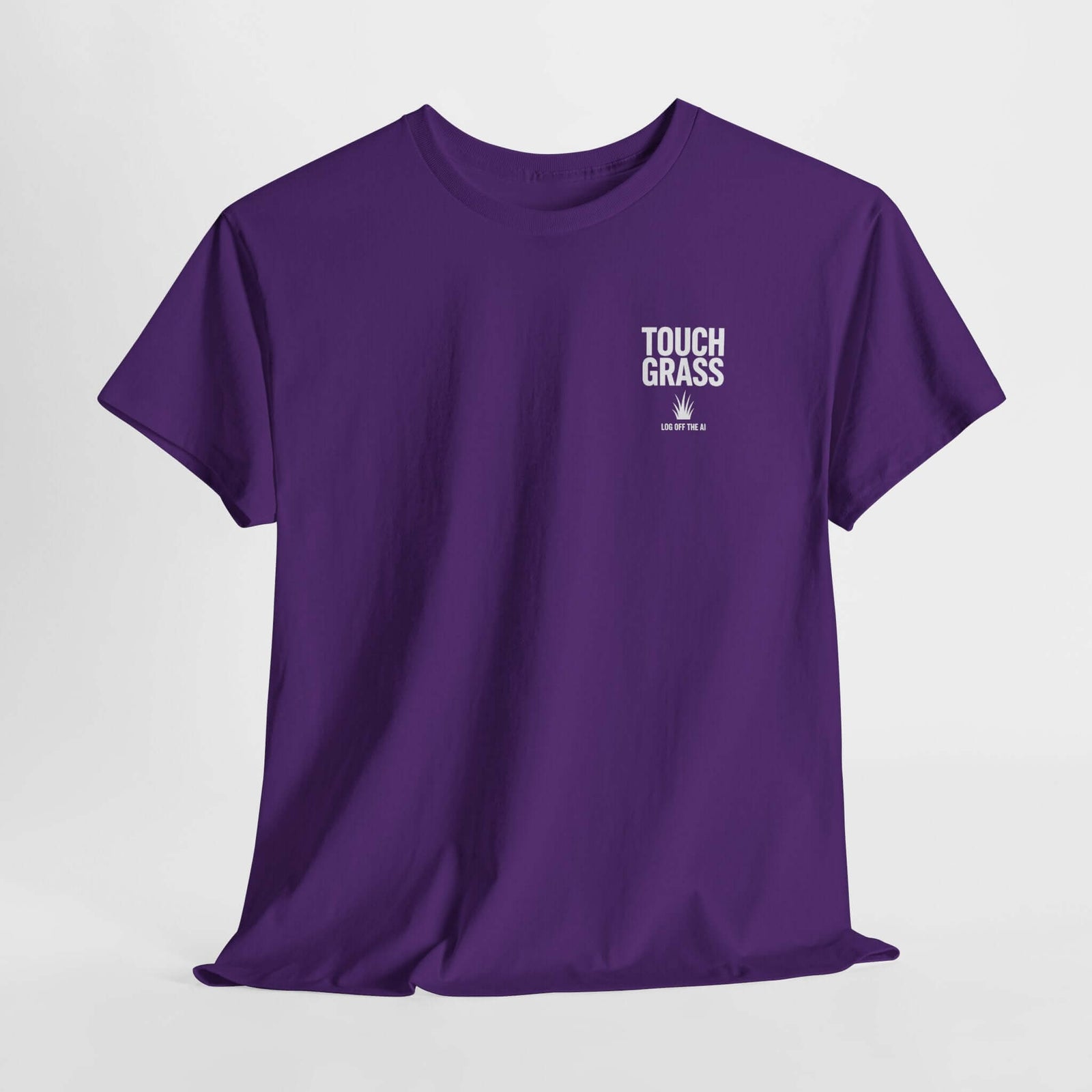 Touch Grass minimalist t-shirt - small left-chest print - programmer gift tee