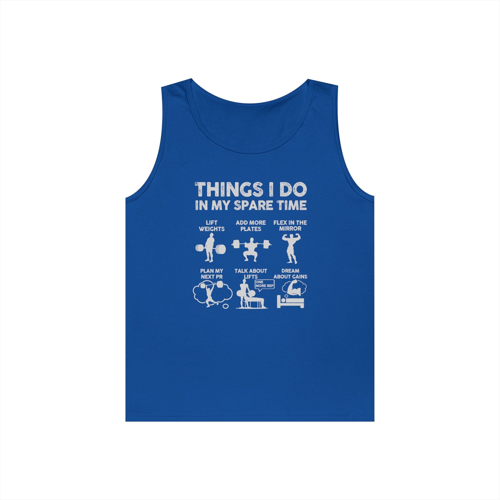Gym Tank Top for Men, Funny Weightlifting Spare Time Sleeveless Shirt, Workout Lifting Gift, Bodybuilder Singlet