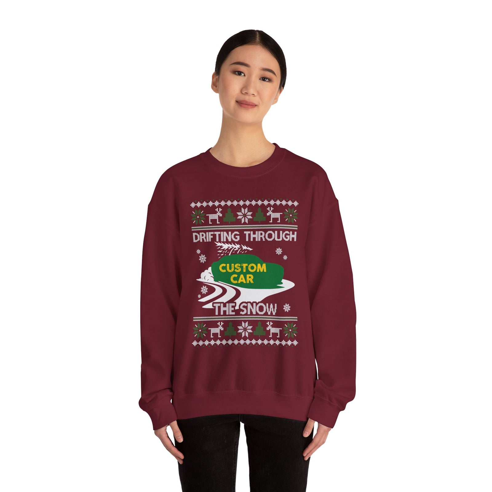 Custom Car Drifting Through the Snow Sweatshirt